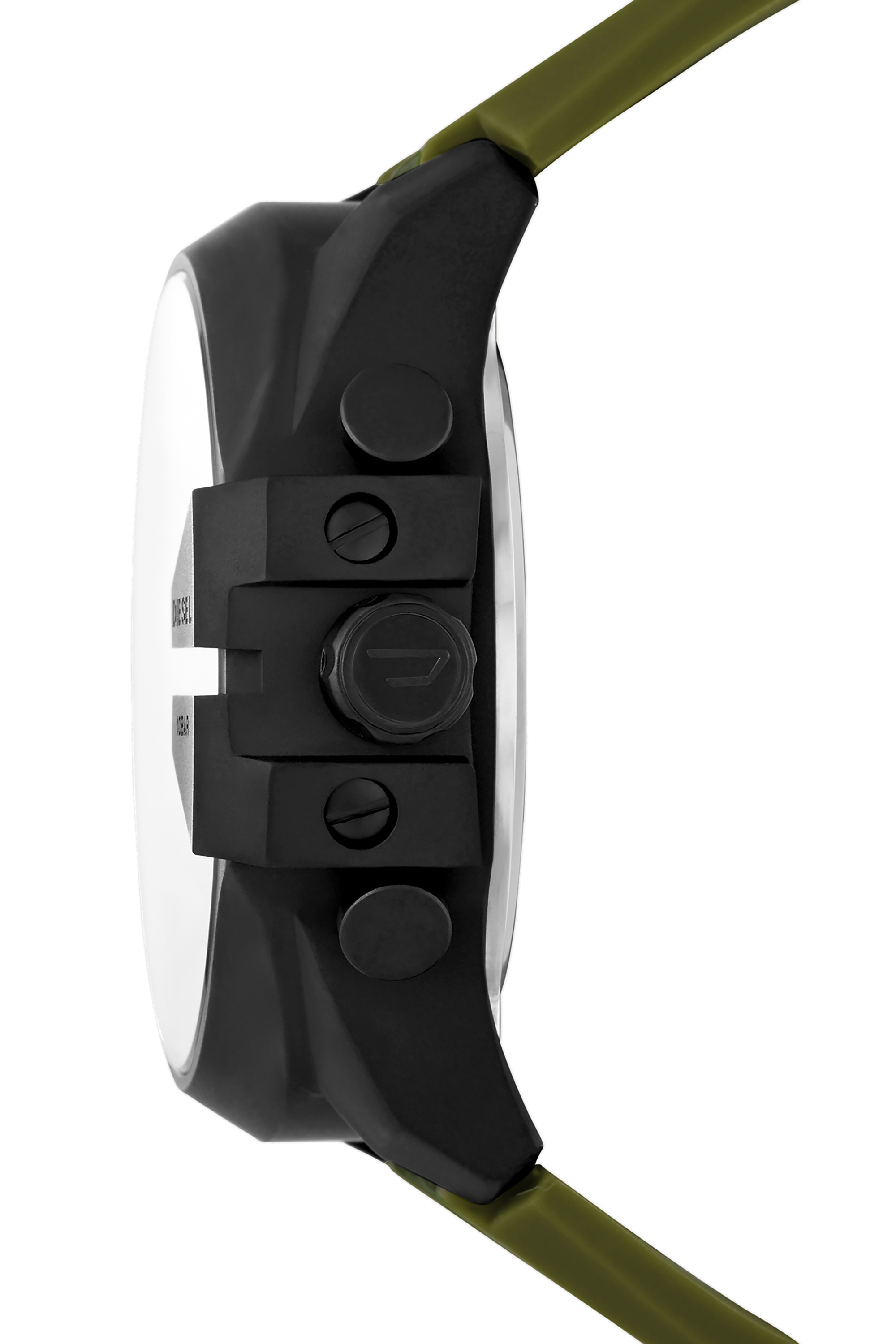 Diesel - DZ4549, Man's Mega Chief analog-digital green nylon and silicone watch in Military Green - 3