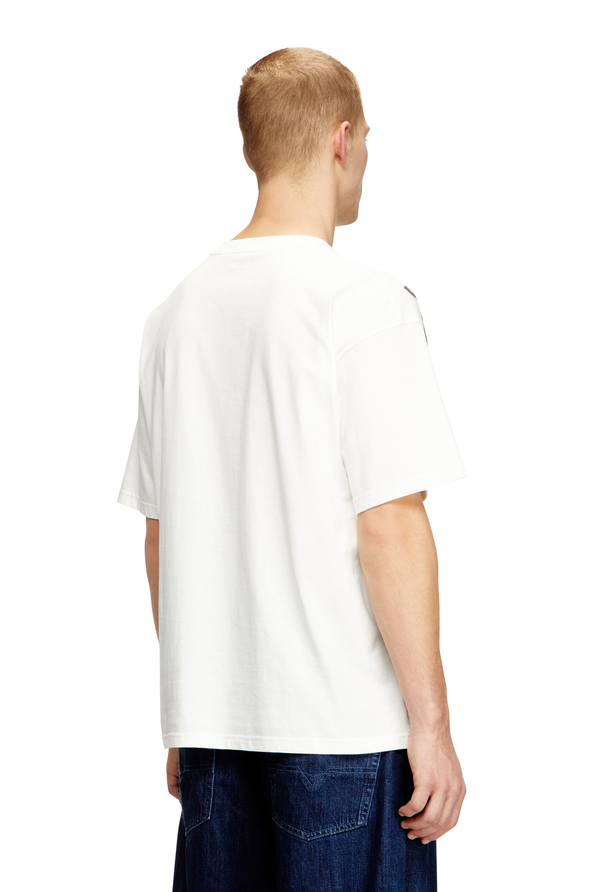 Diesel - T-BOXT-V13, Man's Relaxed cotton T-shirt with digital print in Blue/Orange - 4