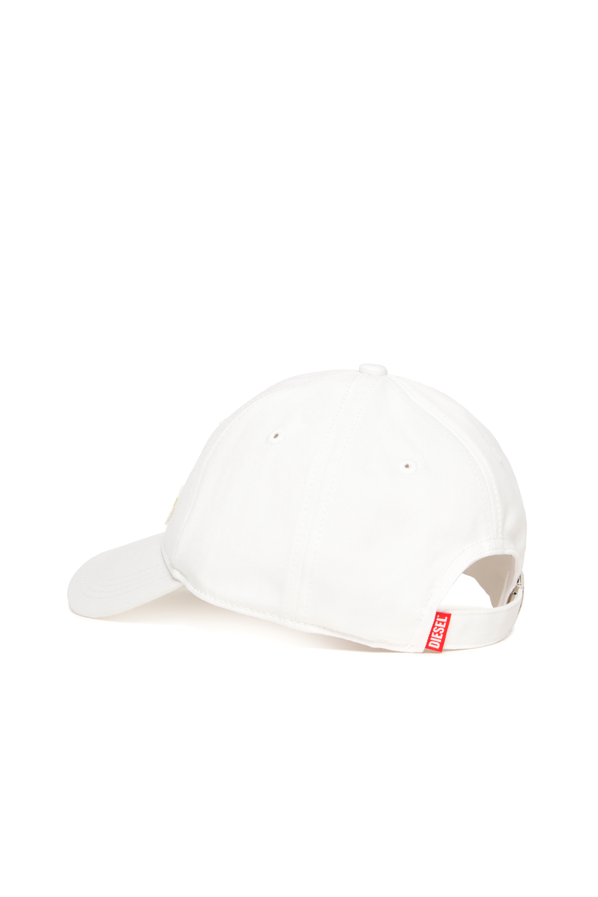 Diesel - FCGUS, Man's Baseball cap with logo-embroidered patch in White/Yellow - 2