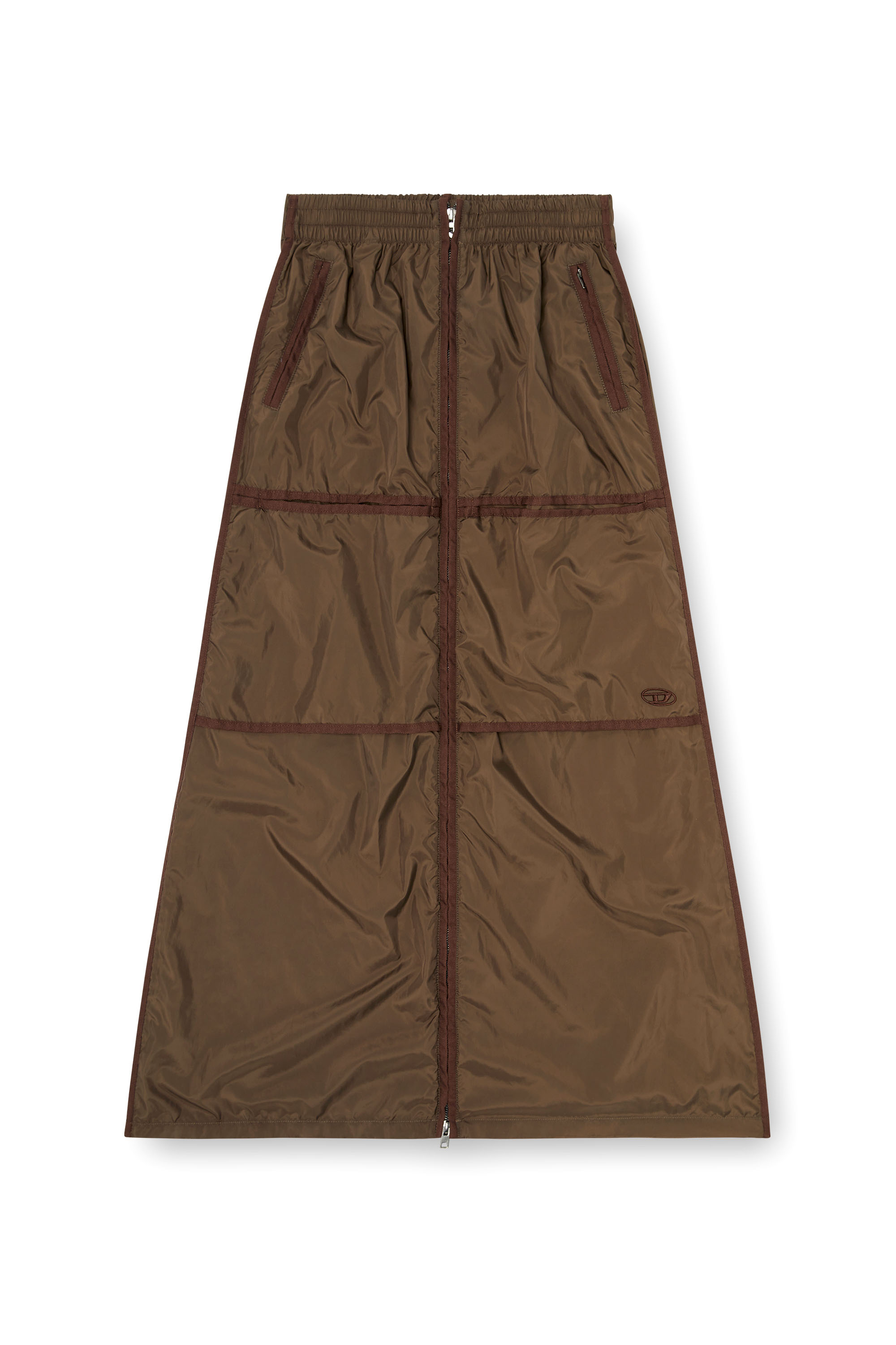 Diesel - O-HYTON, Woman's Windbreaker maxi skirt with front zip in null - 4