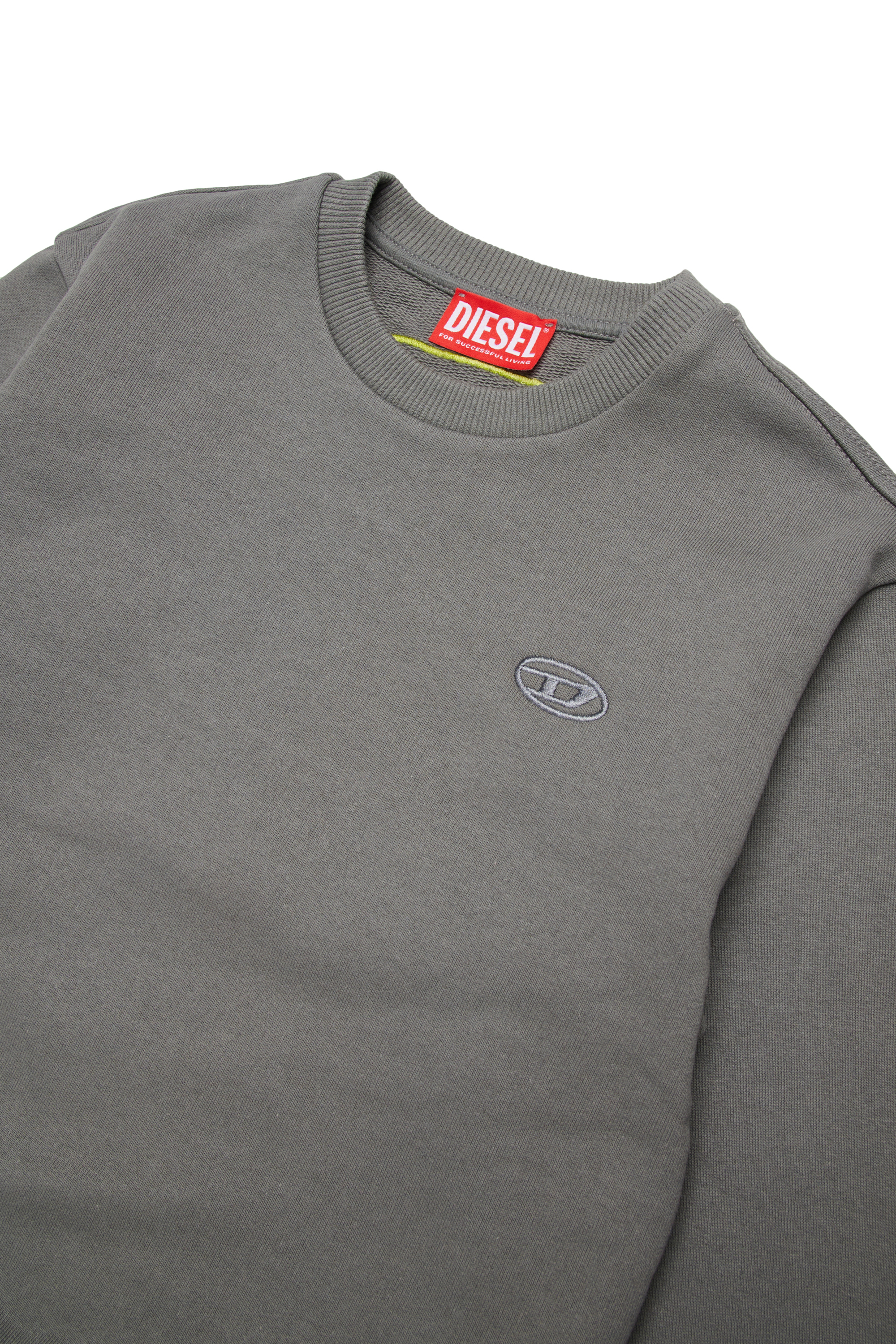 Diesel - SROBMEGOVALD OVER, Man's Sweatshirt with mega Oval D embroidery in Grey - 3