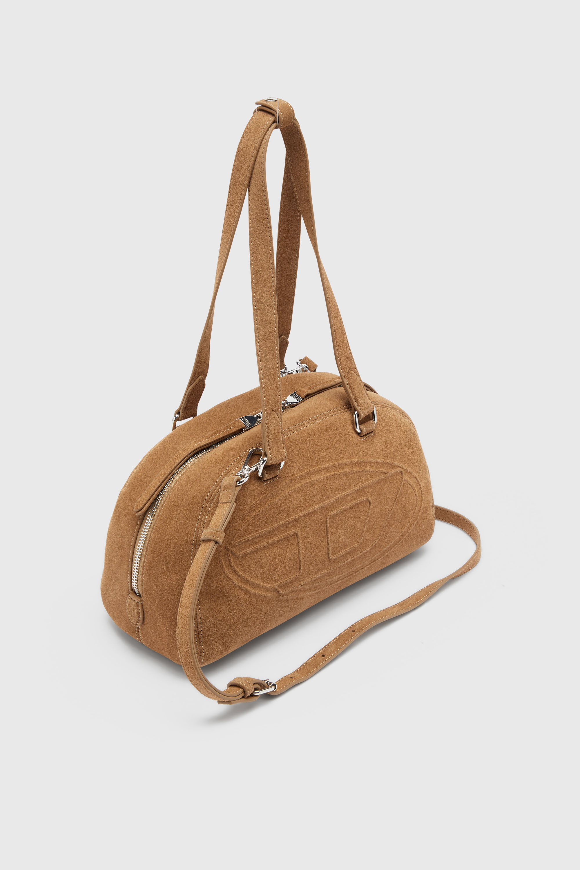 Diesel - 1DR DOME SHOULDER, Unisex's 1DR Dome-Suede shoulder bag with Oval D logo in Beige - 6
