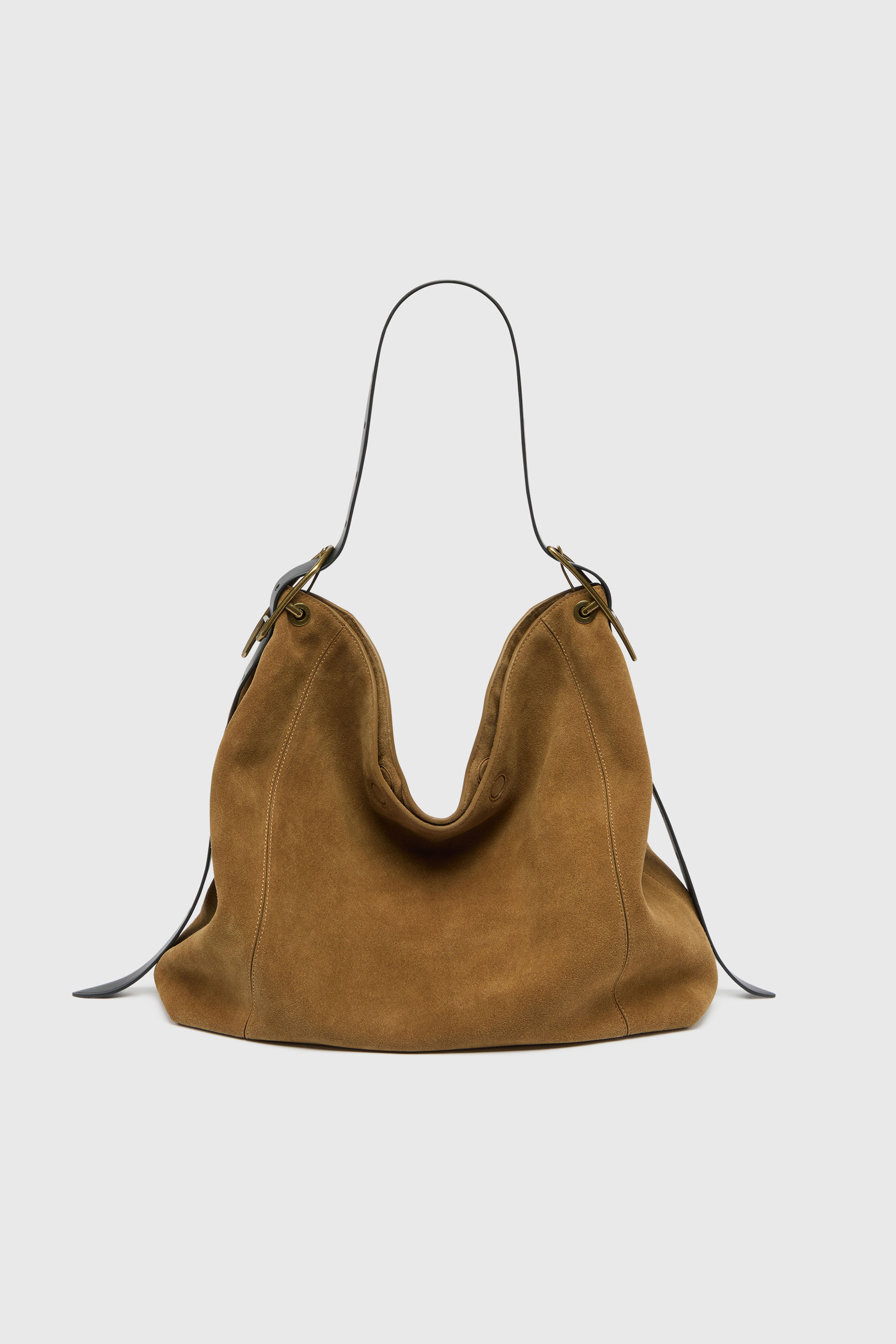 Diesel - D-LINE HOBO L, Woman's D-Line-Hobo bag in waxed suede in Light Brown - 2
