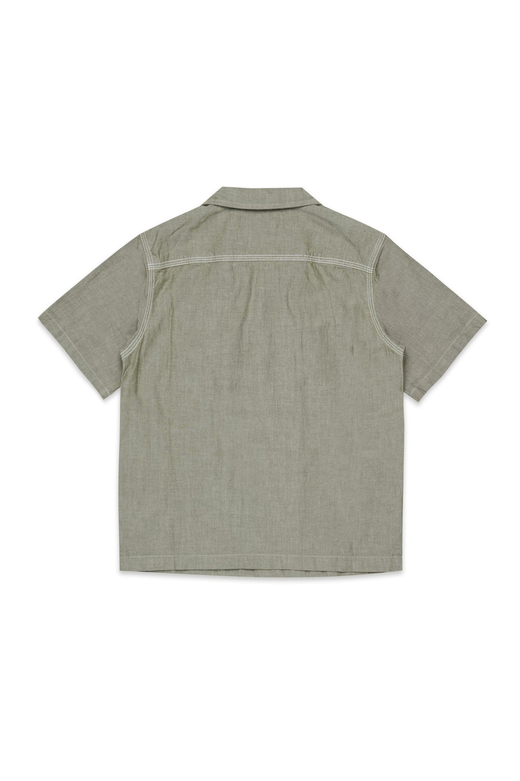 Diesel - CKEN, Man's Cotton bowling shirt with two pockets in Green - 2