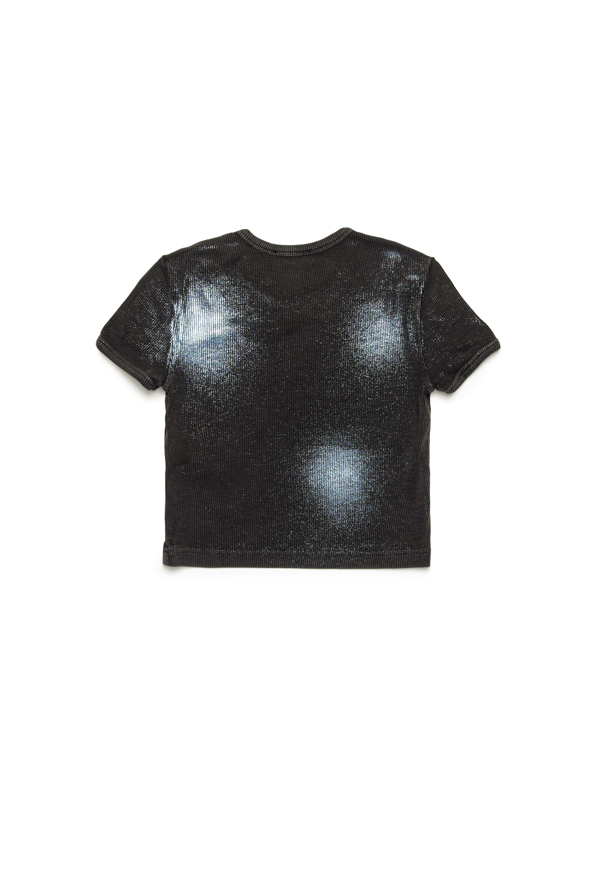 Diesel - TELEN1, Woman's Faded metallic ribbed T-shirt in Black - 2