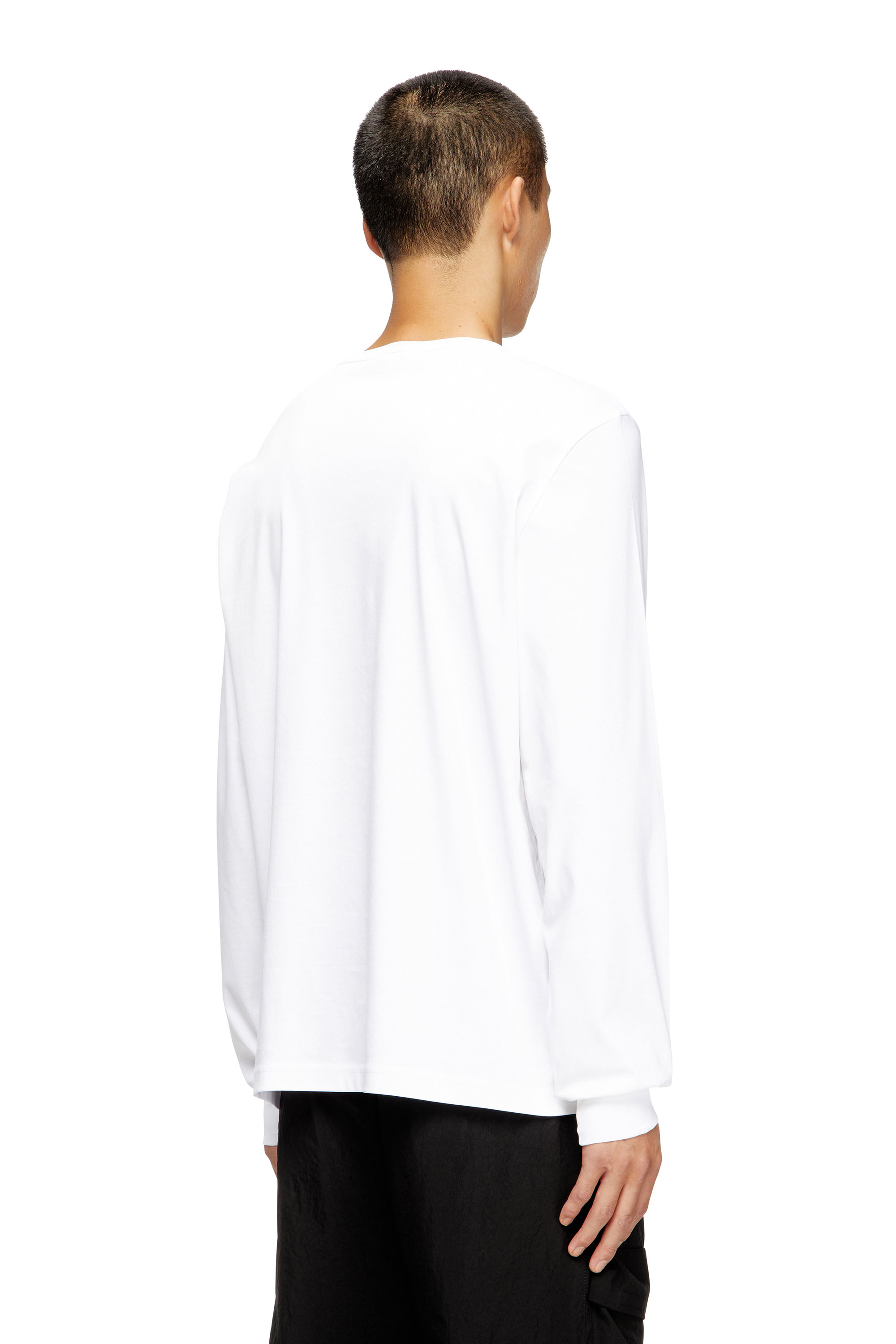 Diesel - T-MADJUST-LS-T1, Man's Long-sleeve cotton t-shirt in White - 4