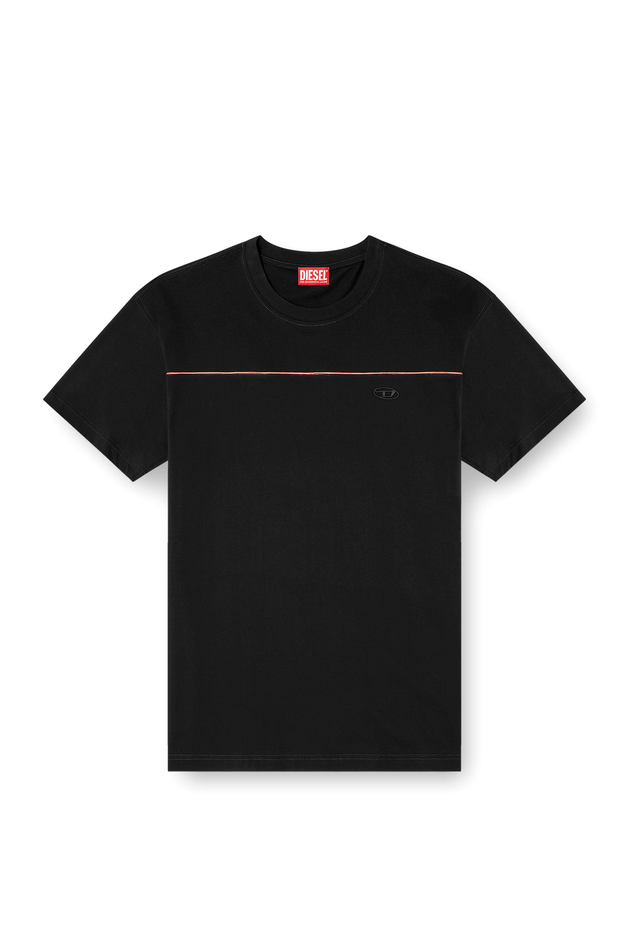 Diesel - T-NORM-PIPING, Man's T-shirt with contrast piping in Black - 3