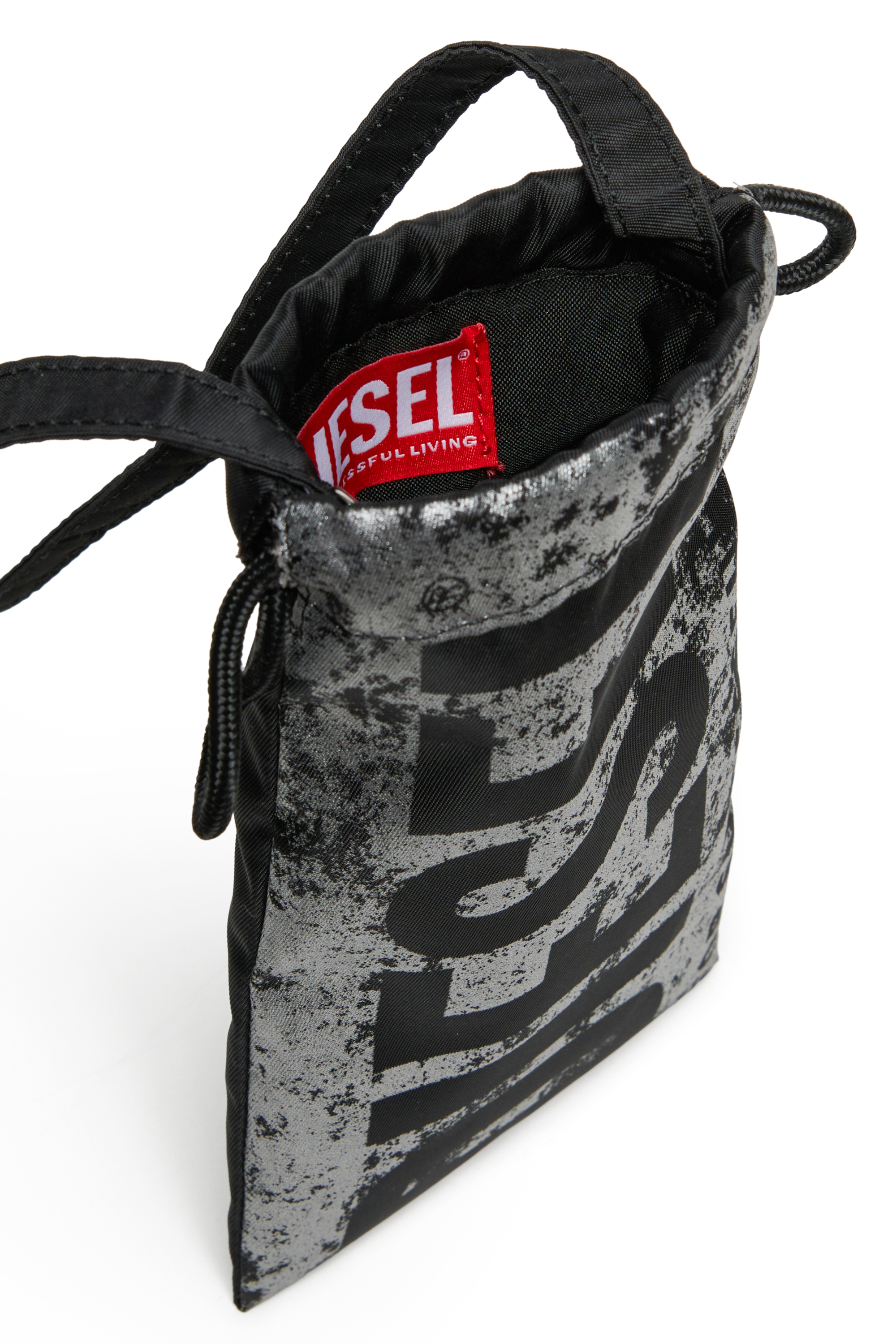 Diesel - WIXY, Woman's WIXY-Fabric bag with all-over logo in Black - 3