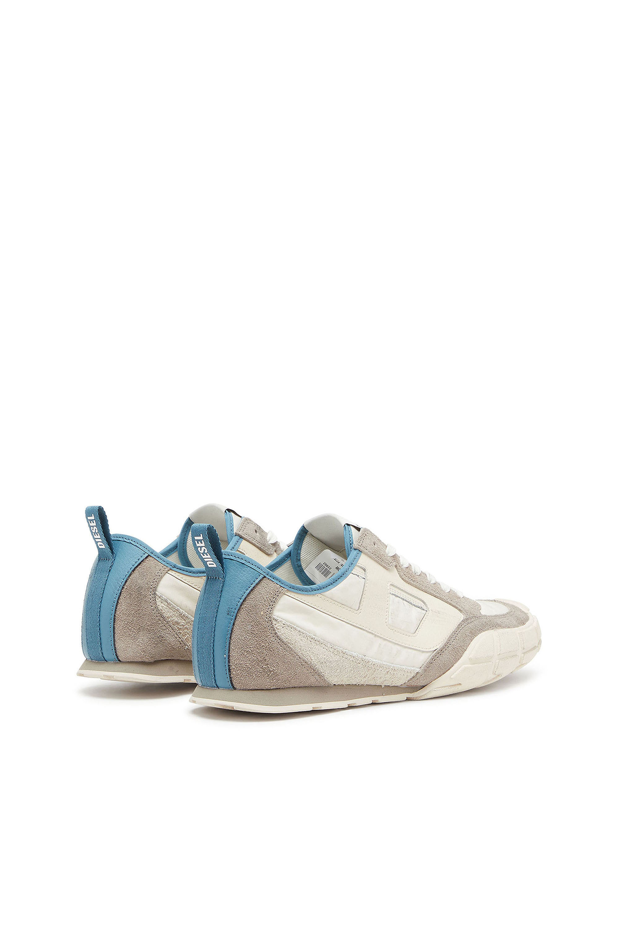 Diesel - S-PAGODHA LOW, Man's S-Pagodha - Sneakers in leather and nylon in White/Grey - 3