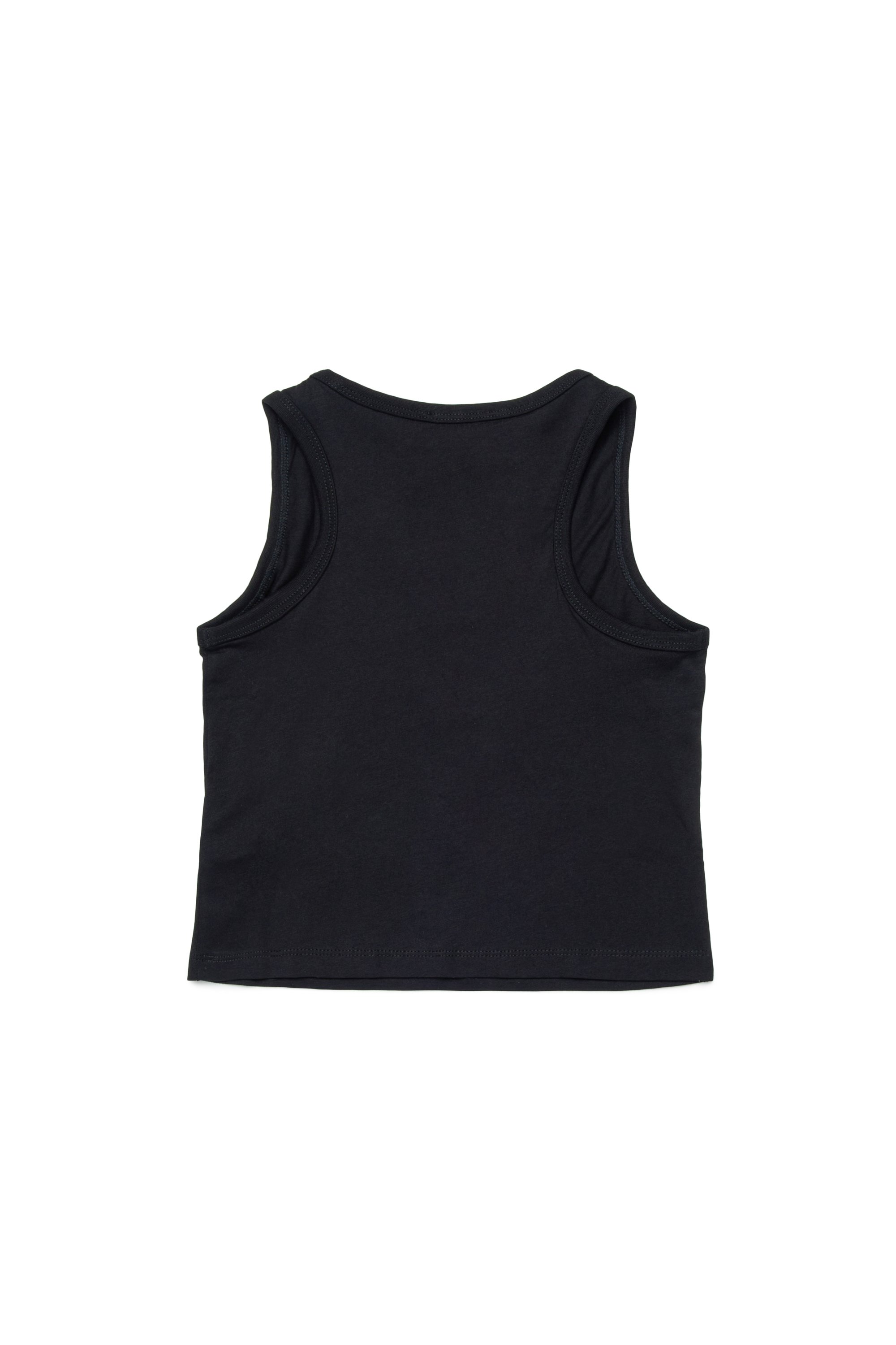 Diesel - TASPYRD, Woman's Tank top with D logo patch in Black - 2