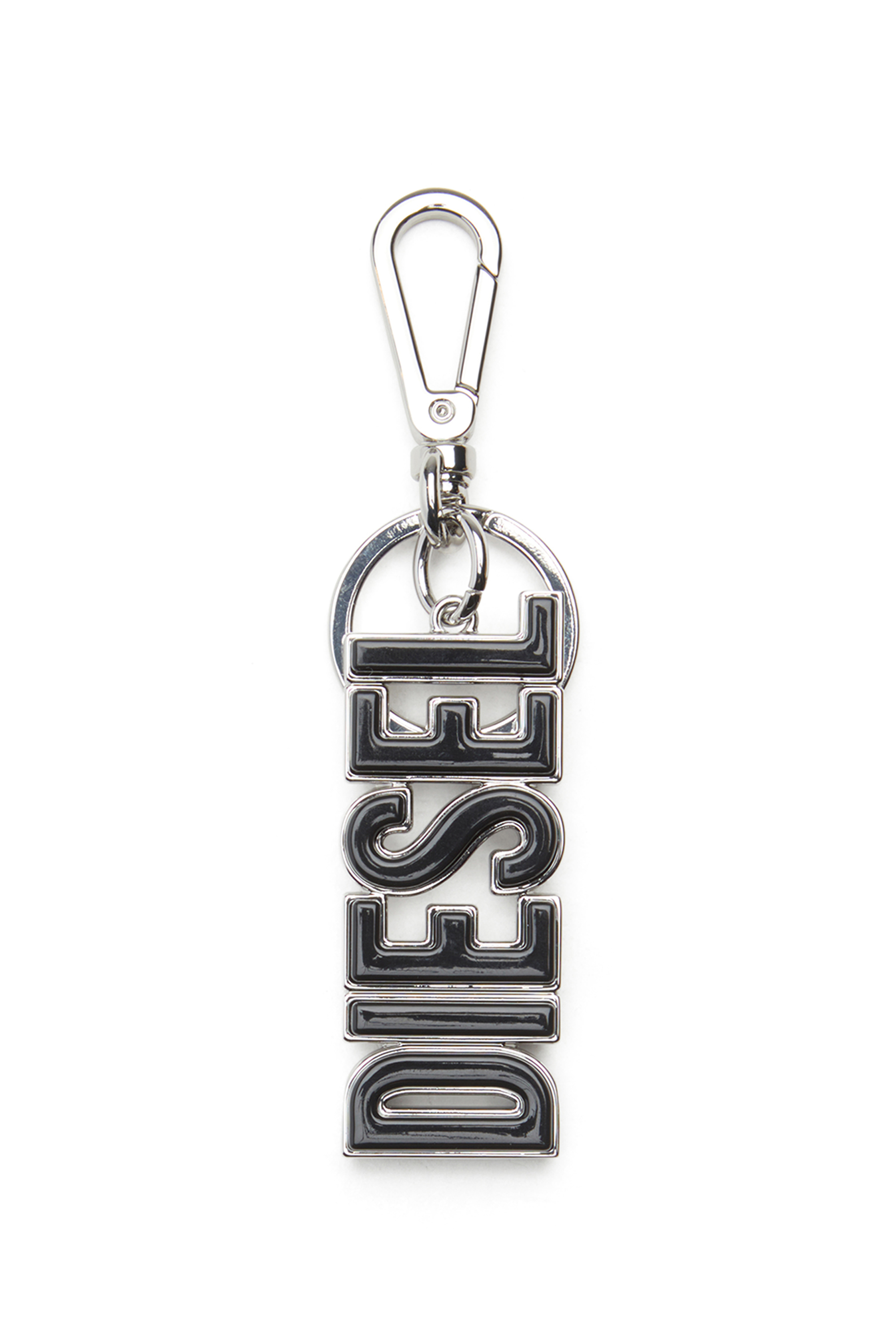 Diesel - DSL 3D KEY RING, Man's Metal and resin DIESEL keyring in Black/Silver - 1