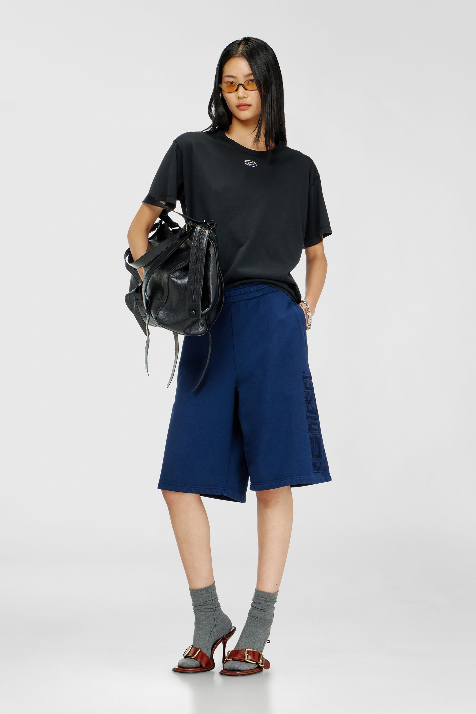 Cotton T-shirt with metallic Oval D