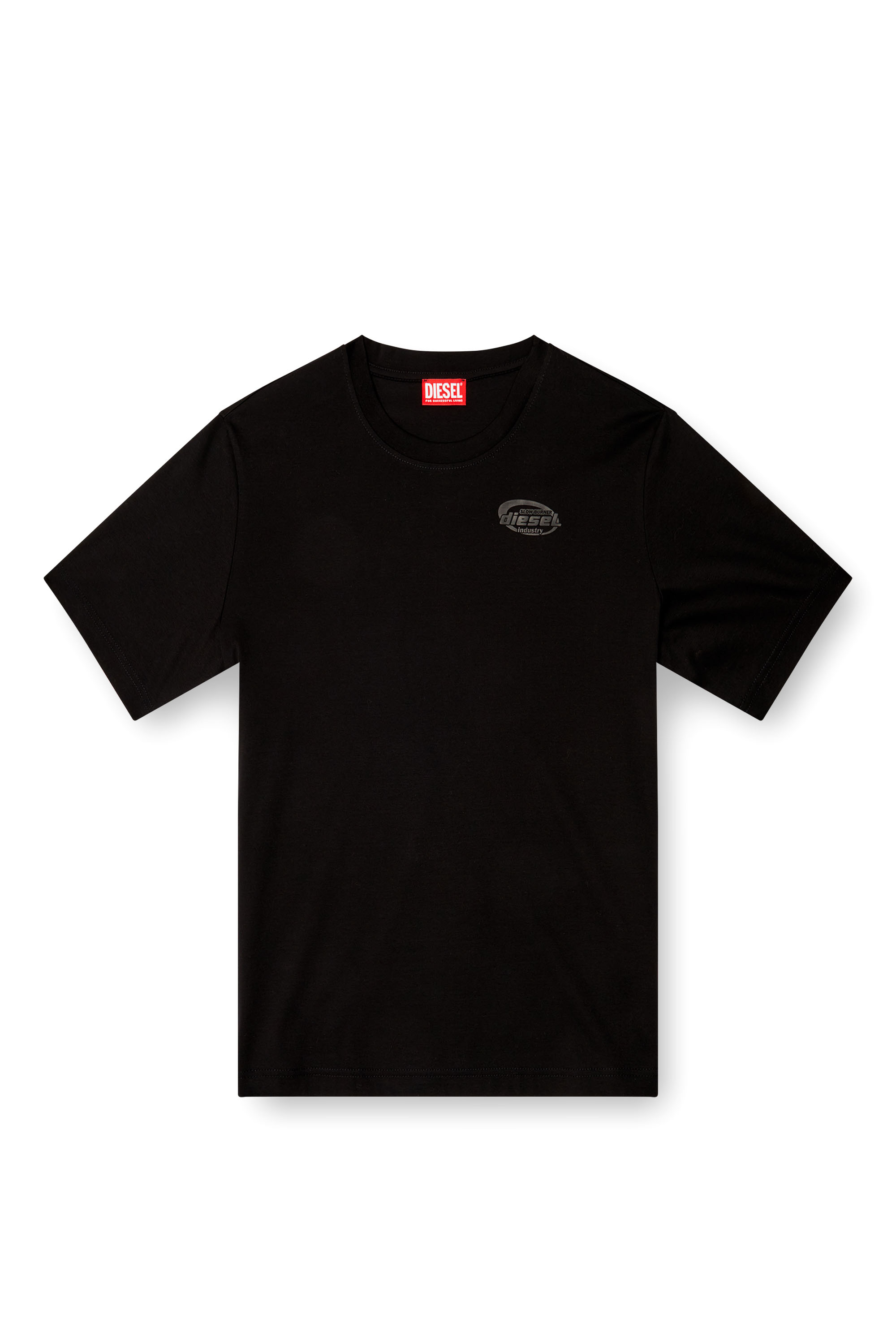 Diesel - T-MADJUST-R2, Man's Mercerized cotton T-shirt with tonal logo in Black - 3