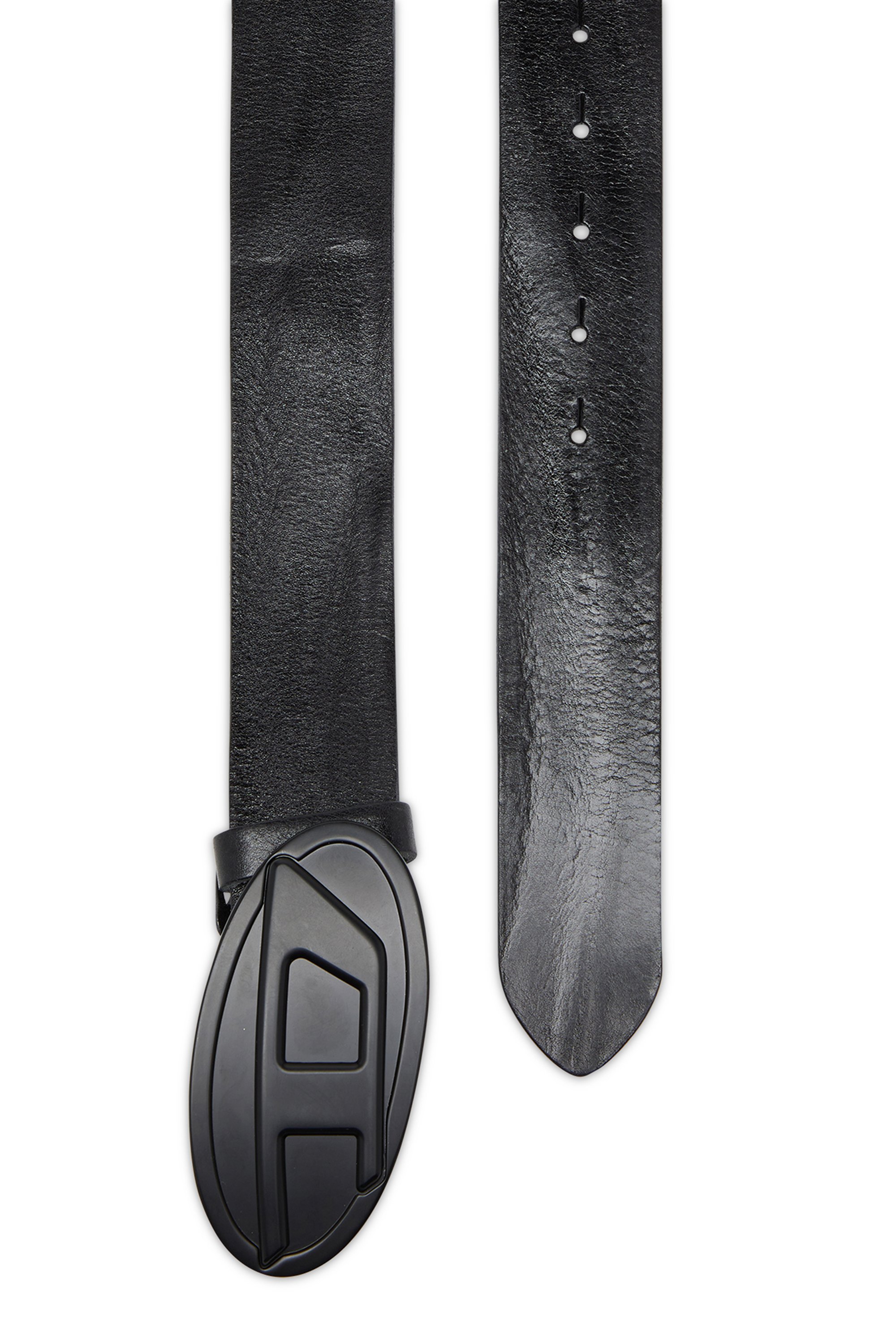 Diesel - B-1DR 2.0, Man's 4cm belt in waxed leather in Black - 2