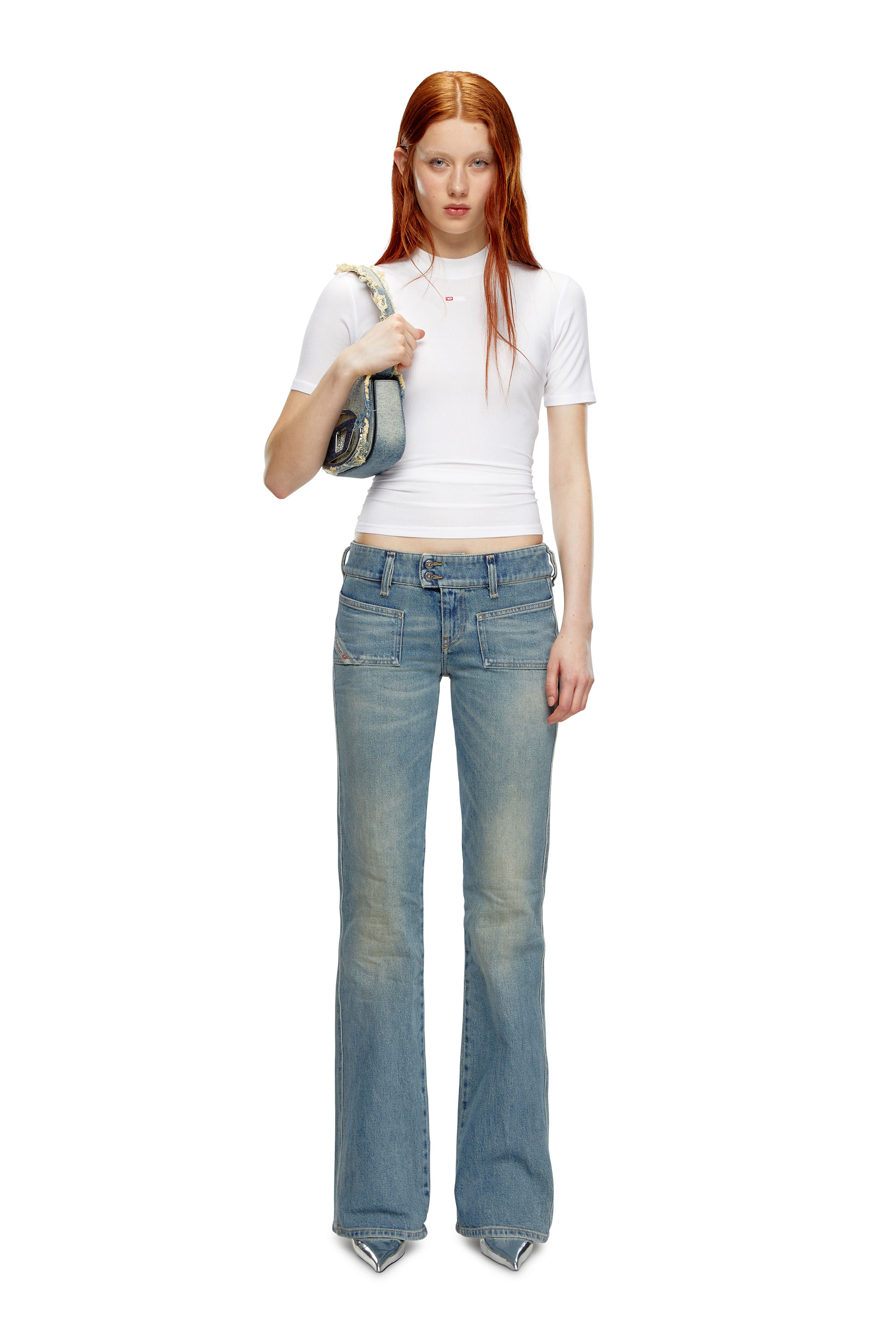 Bootcut Jeans D-Hush 09J55, Light Blue Diesel - Woman's Bootcut Jeans D-Hush 09J55, Light Blue - 1
