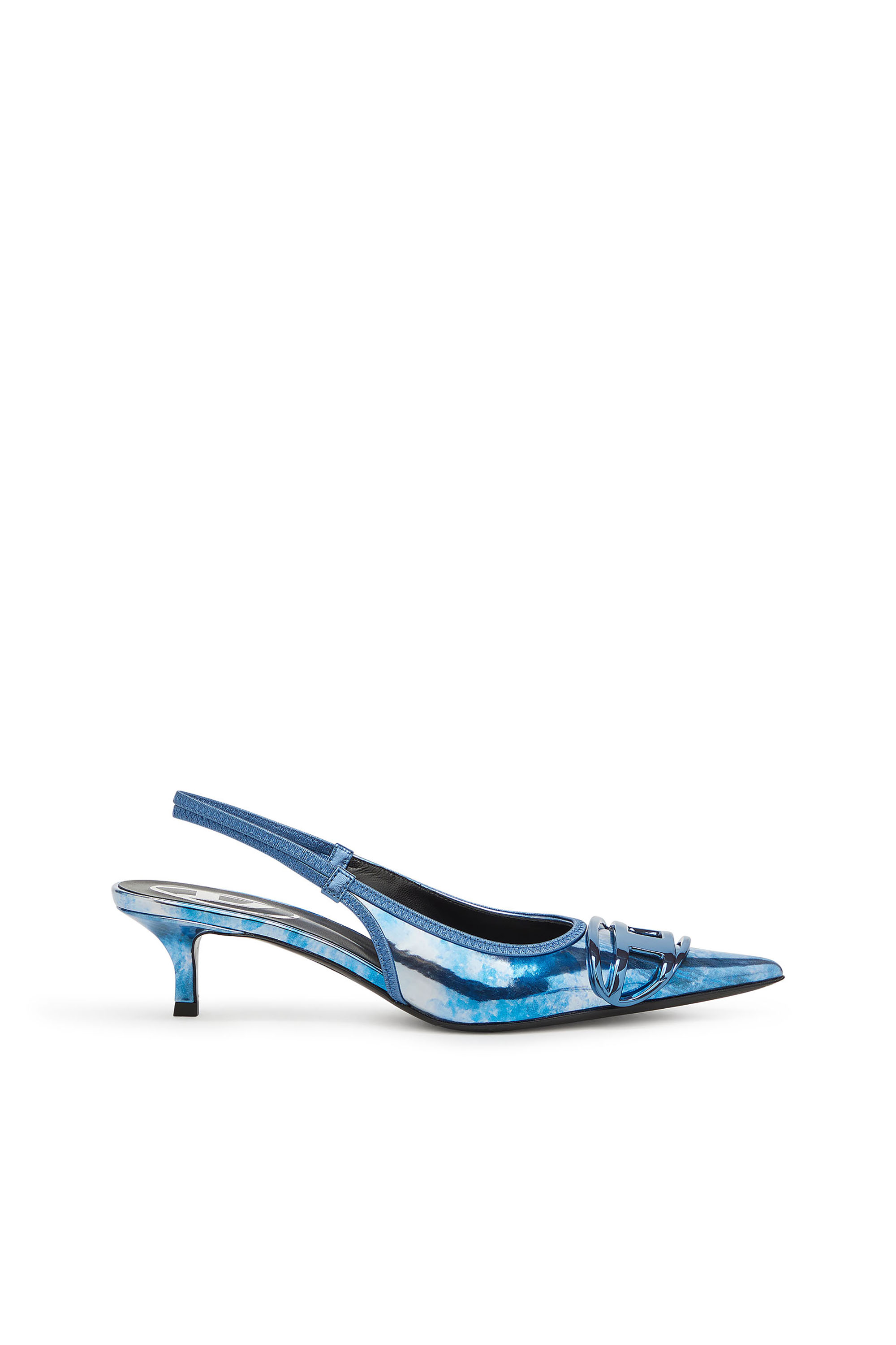 D-VENUS SB 40, Blue Diesel - D-VENUS SB 40, Woman's D-Venus-Two-tone metallic slingback pumps in Blue - 1