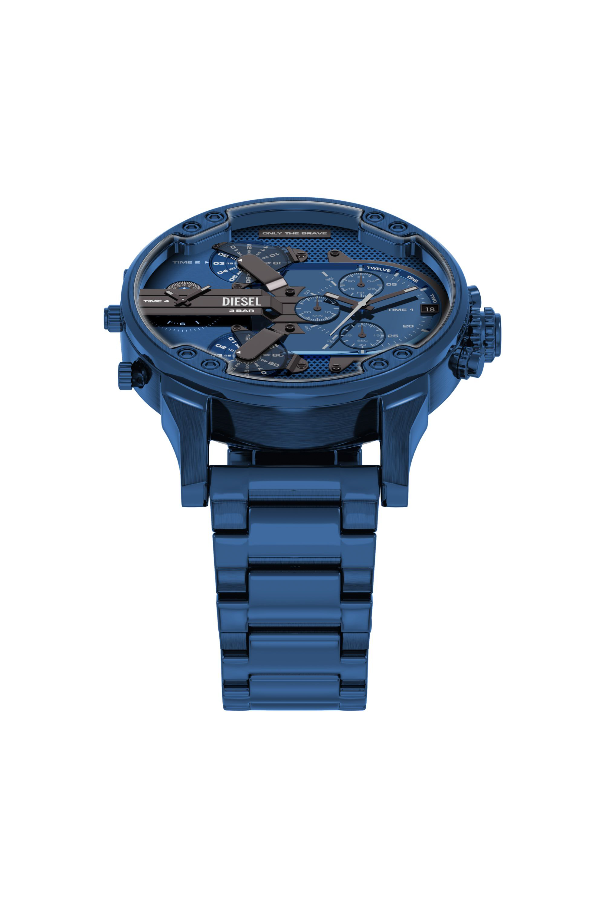 Diesel - DZ7496 WATCH, Man's Mr. Daddy 2.0 Blue Stainless Steel Watch in Blue - 4