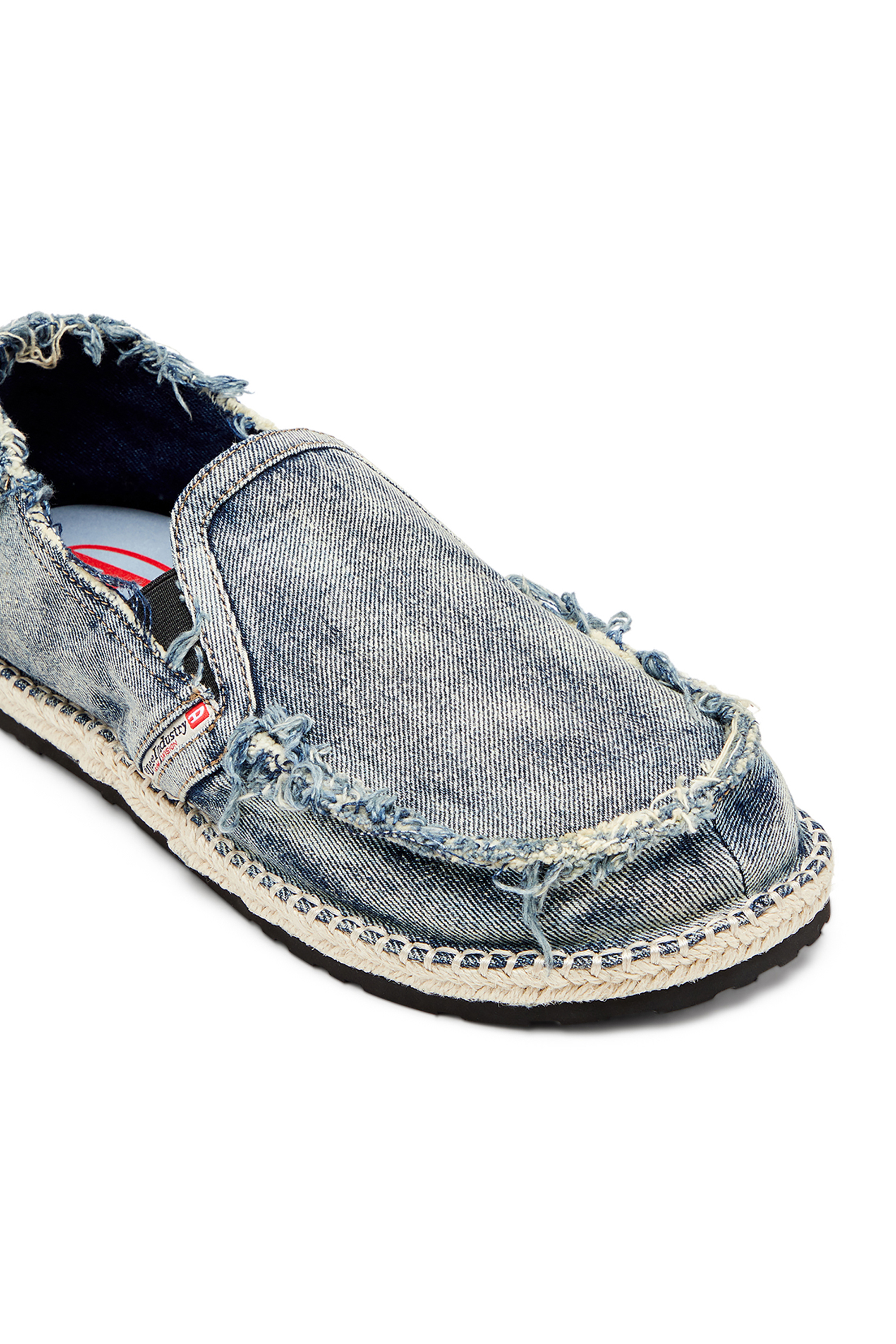 Diesel - D-LUKAS ESP, Man's D-Lukas-Espadrille loafers in distressed denim in Light Blue - 7