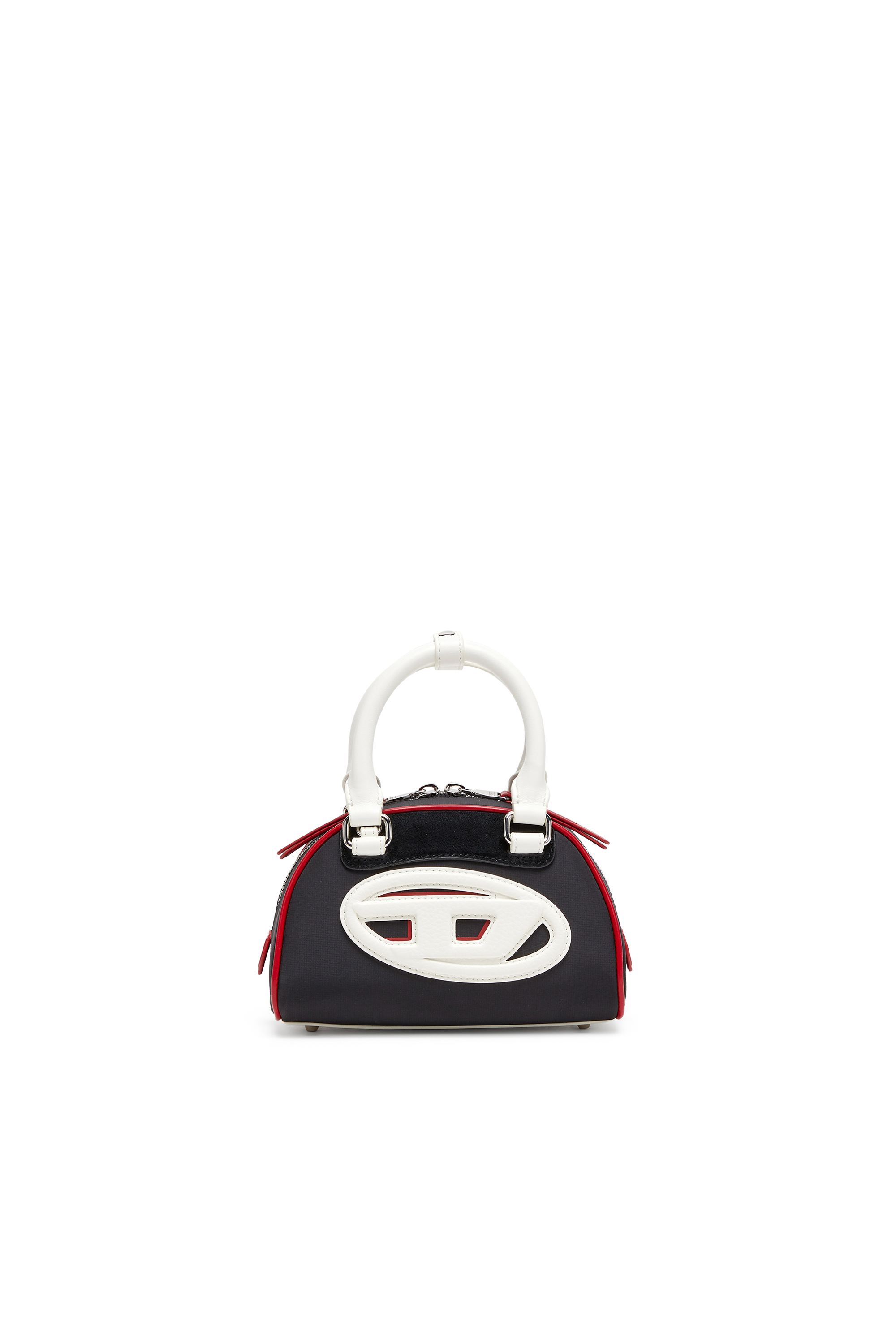 Diesel - 1DR DOME CROSSBODY, Woman's 1DR Dome-Colour-block mini bowling bag in Black/White - 1