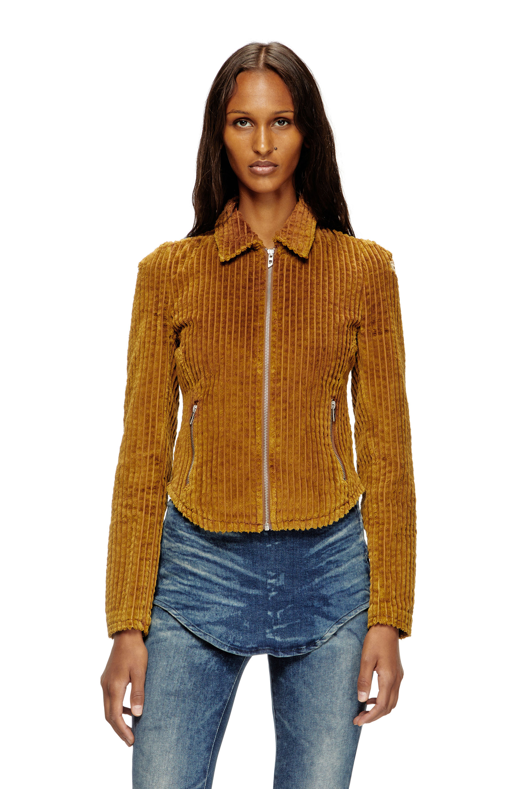 G-ENEA, Light Brown Diesel - G-ENEA, Woman's Shirt-jacket in cotton corduroy in Light Brown - 3