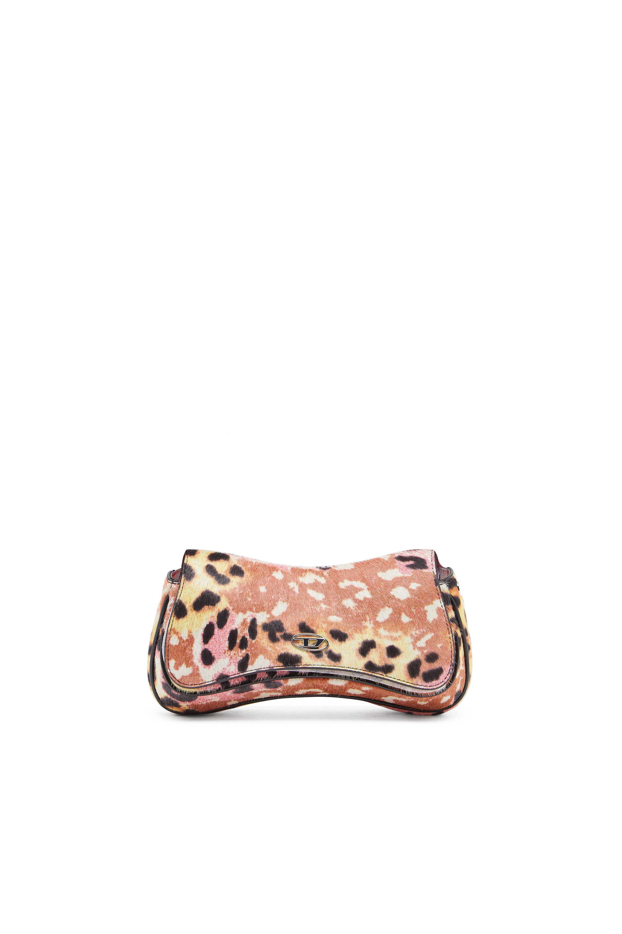 Diesel - PLAY CLUTCH, Woman's Play-Clutch in leopard-print calf hair in Brown - 1