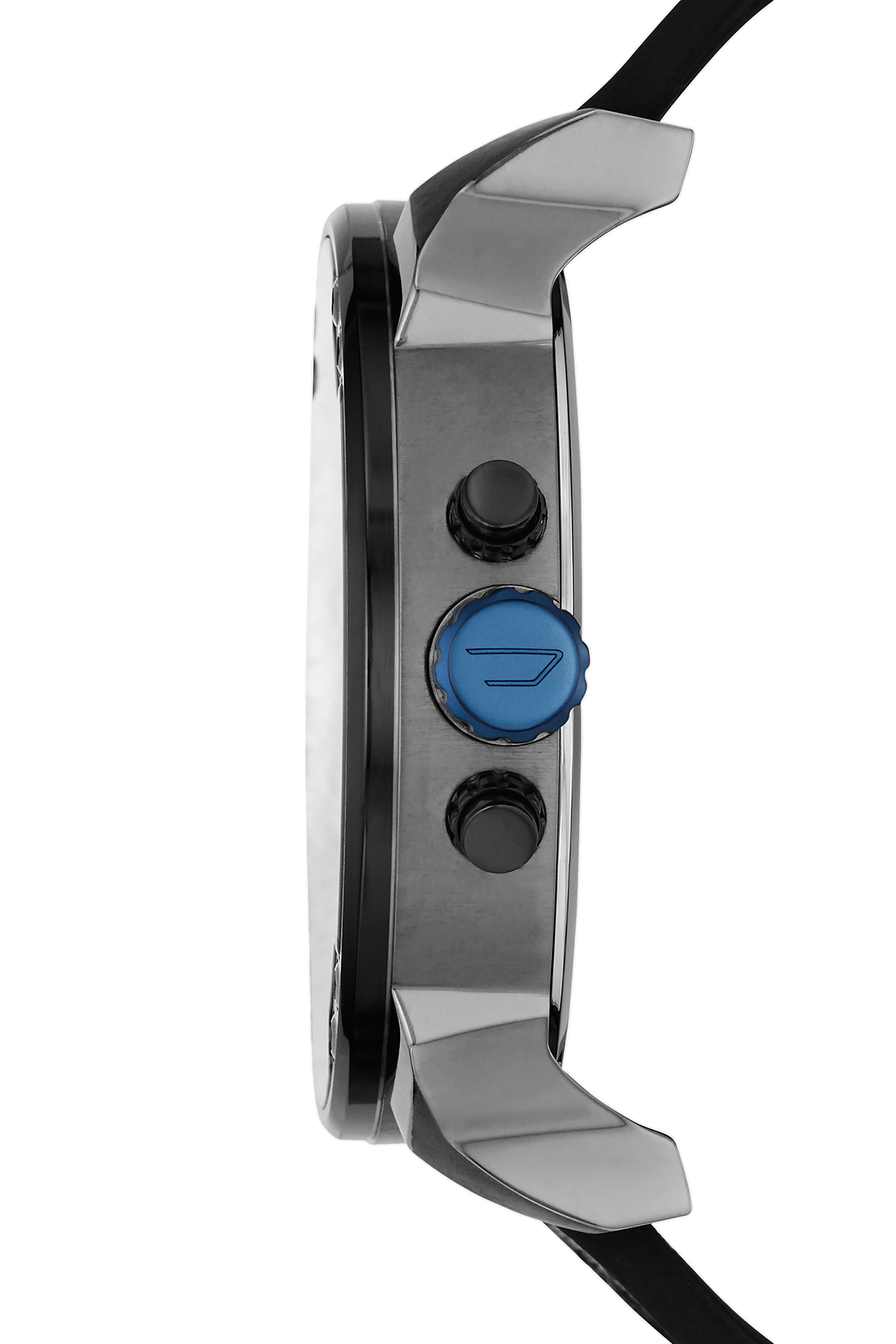 Diesel - DZ7420, Man's Mr. Daddy 2.0 chronograph silicone watch in Black/Blue - 2