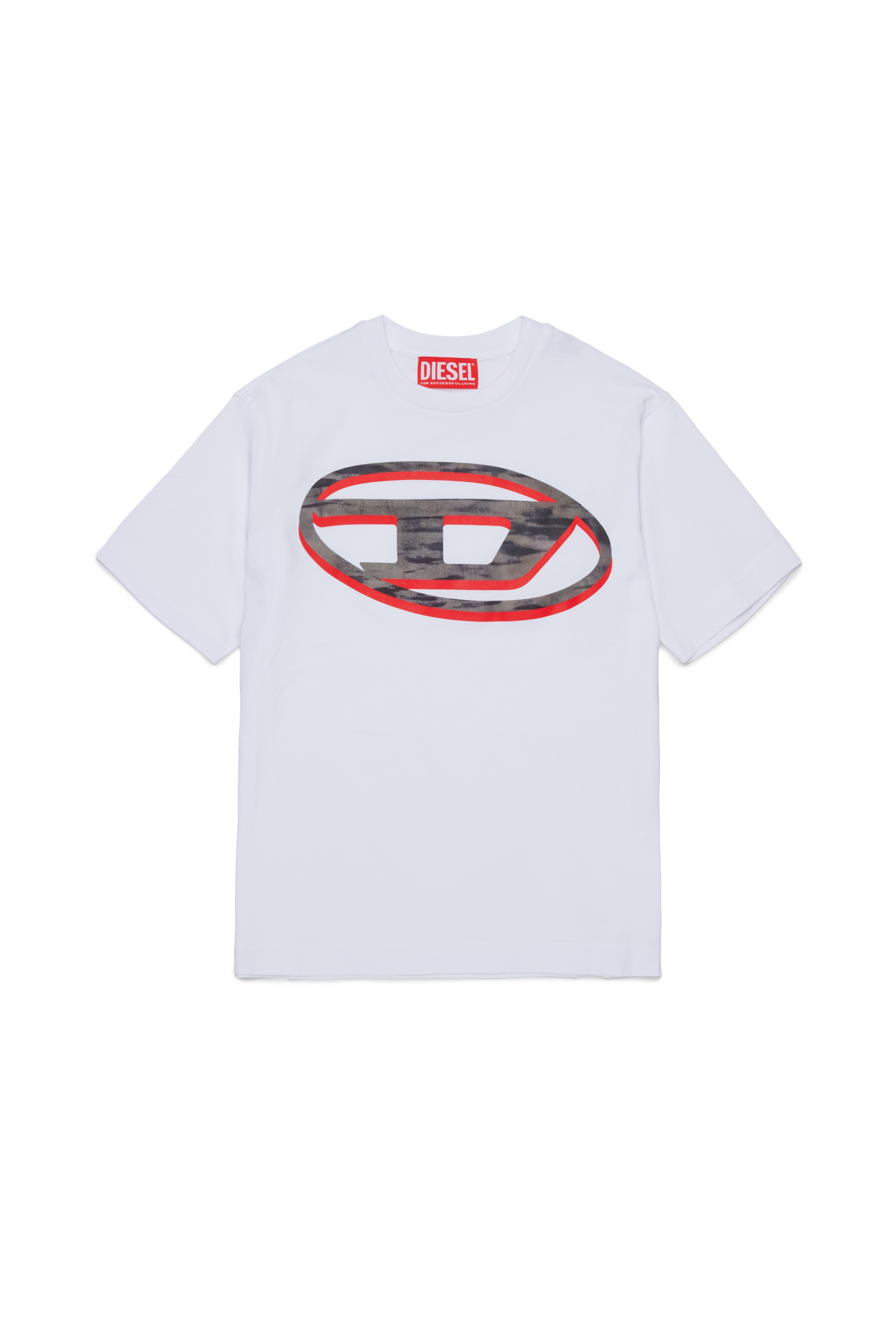 Diesel - TVEL OVER, Man's T-shirt with two-tone Oval D print in White - 1