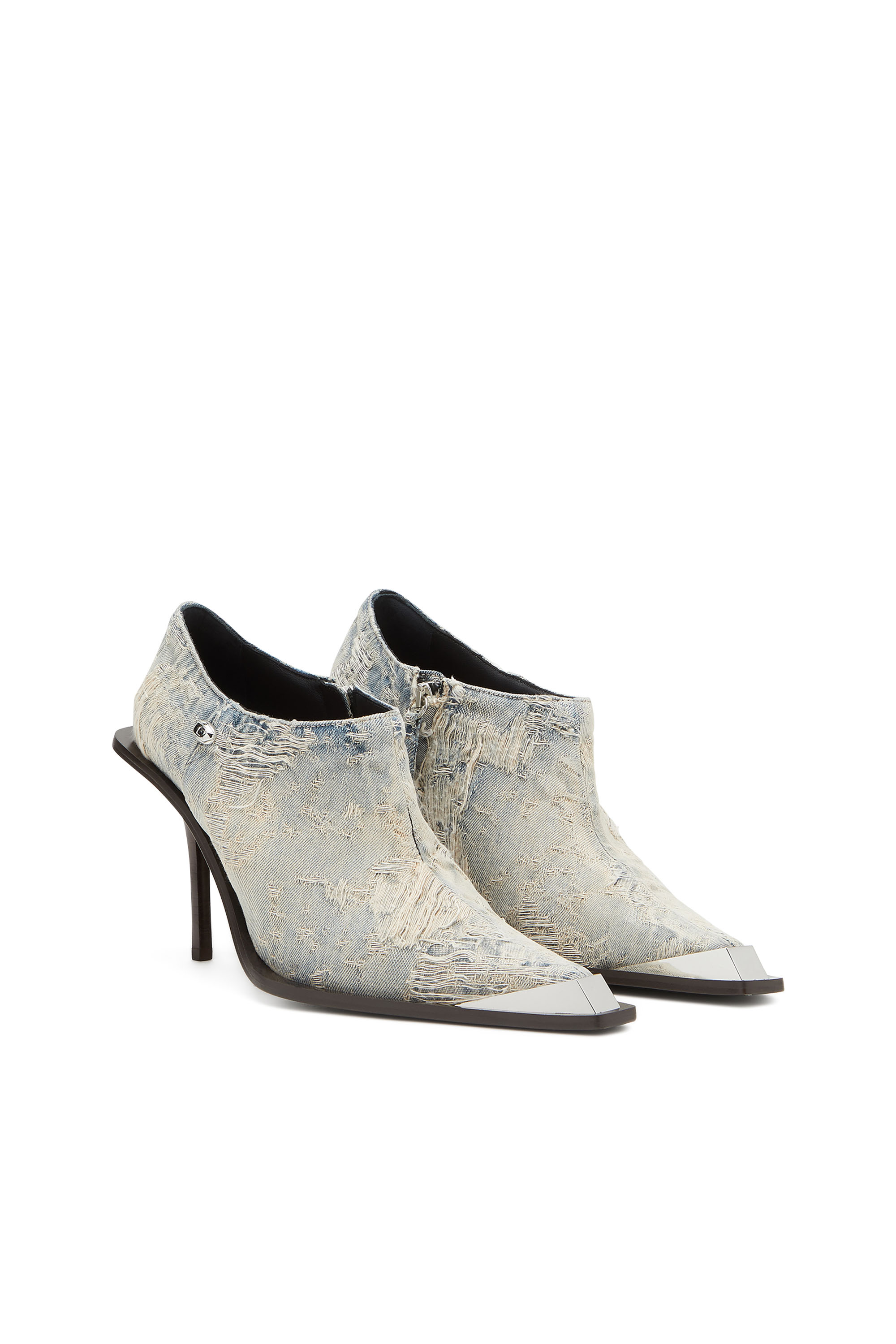 Diesel - D-TONA SC, Woman's D-Tona-Ankle boots in jacquard denim in Light Blue - 2