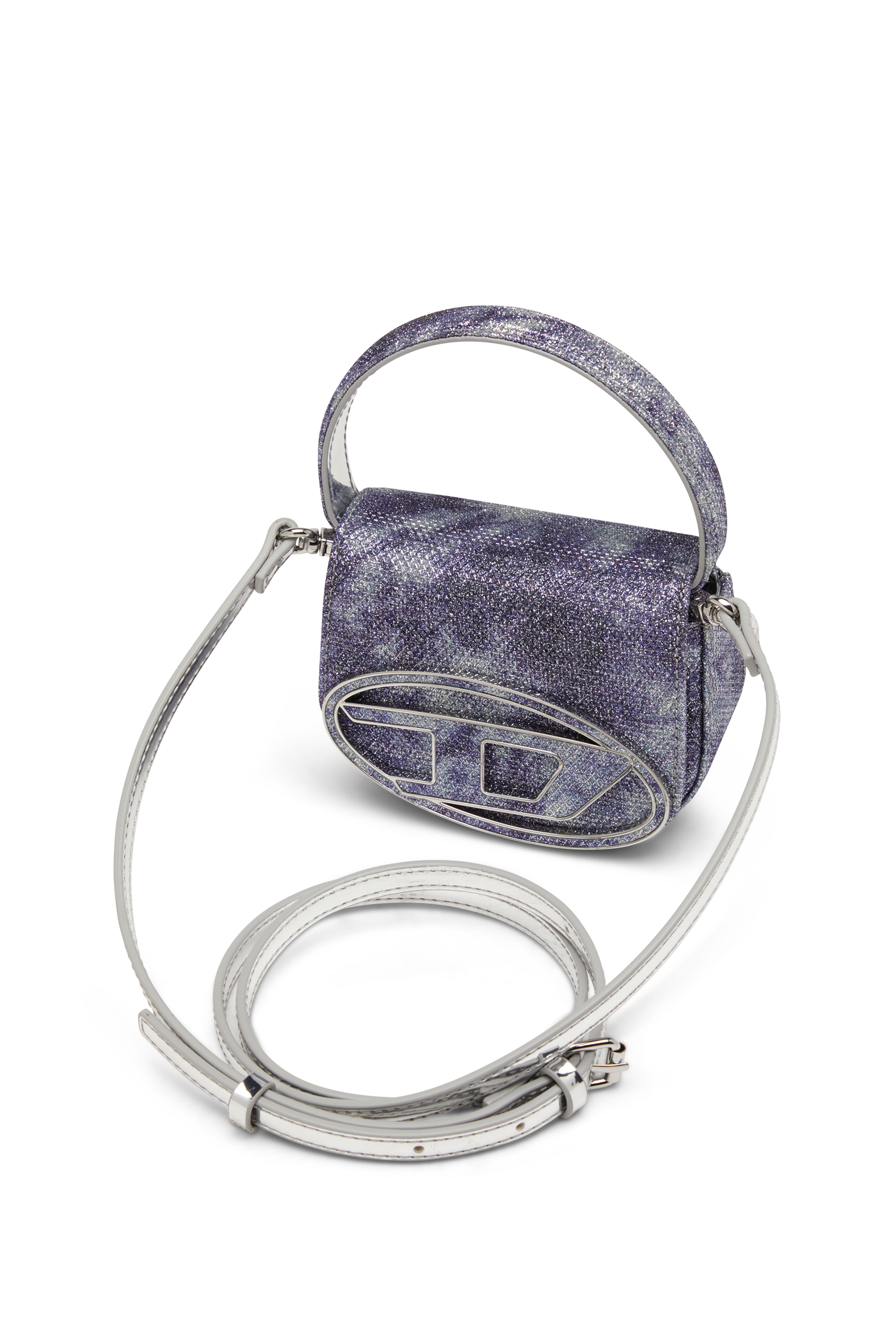 Diesel - 1DR XS, Woman's 1DR Xs-Iconic mini bag in shimmer fabric in Blue - 5