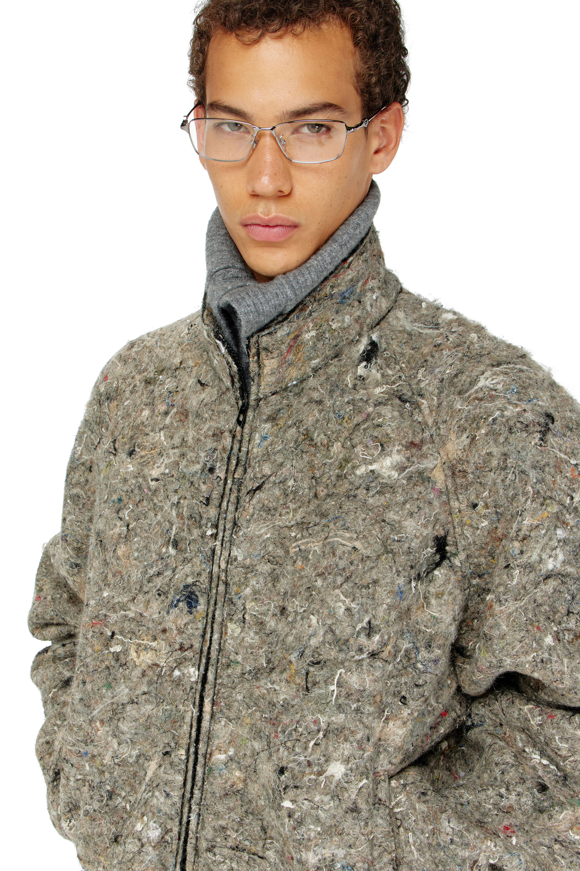Diesel - J-DISTEM, Man's Upcycled felted jacket in null - 4