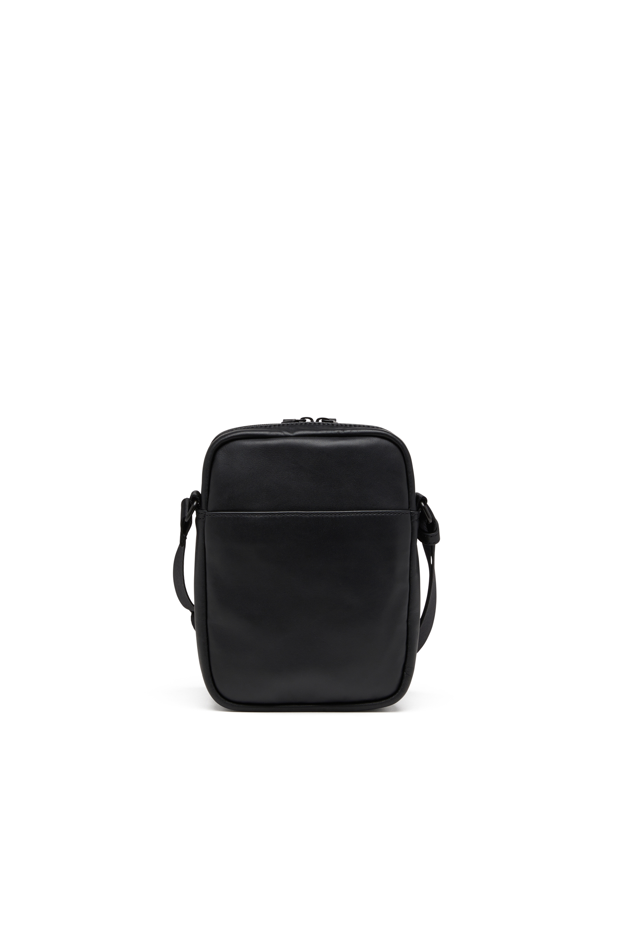 Diesel - RAVE CROSSBODY X, Man's Leather crossbody bag with tonal metal D in Black - 2