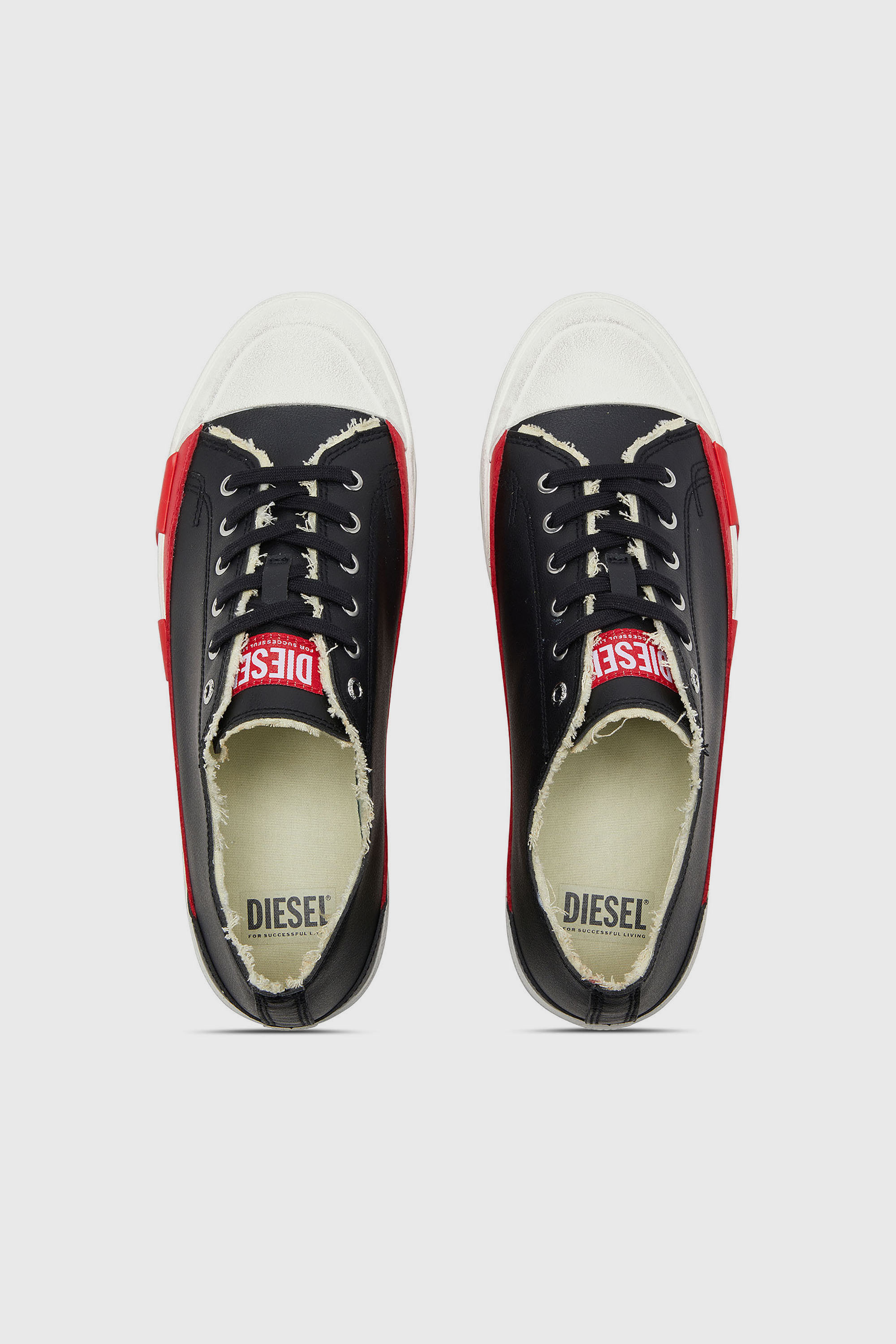 Diesel - S-D-VERSE LOW II, Man's S-D-Verse logo sneakers in Black/Red - 4