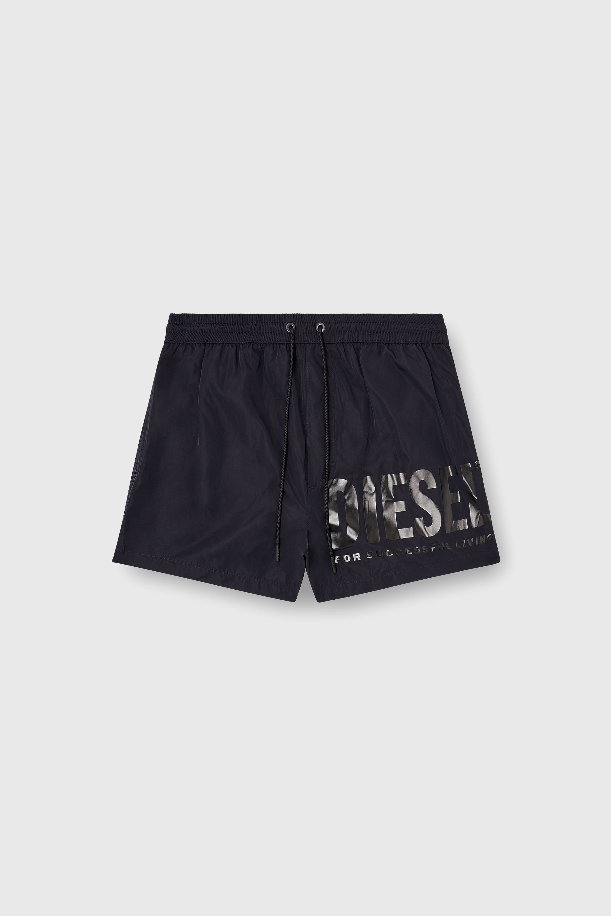 Diesel - MARIO-34-D-CORE, Man's Mid-length swim shorts with logo print in Black - 1