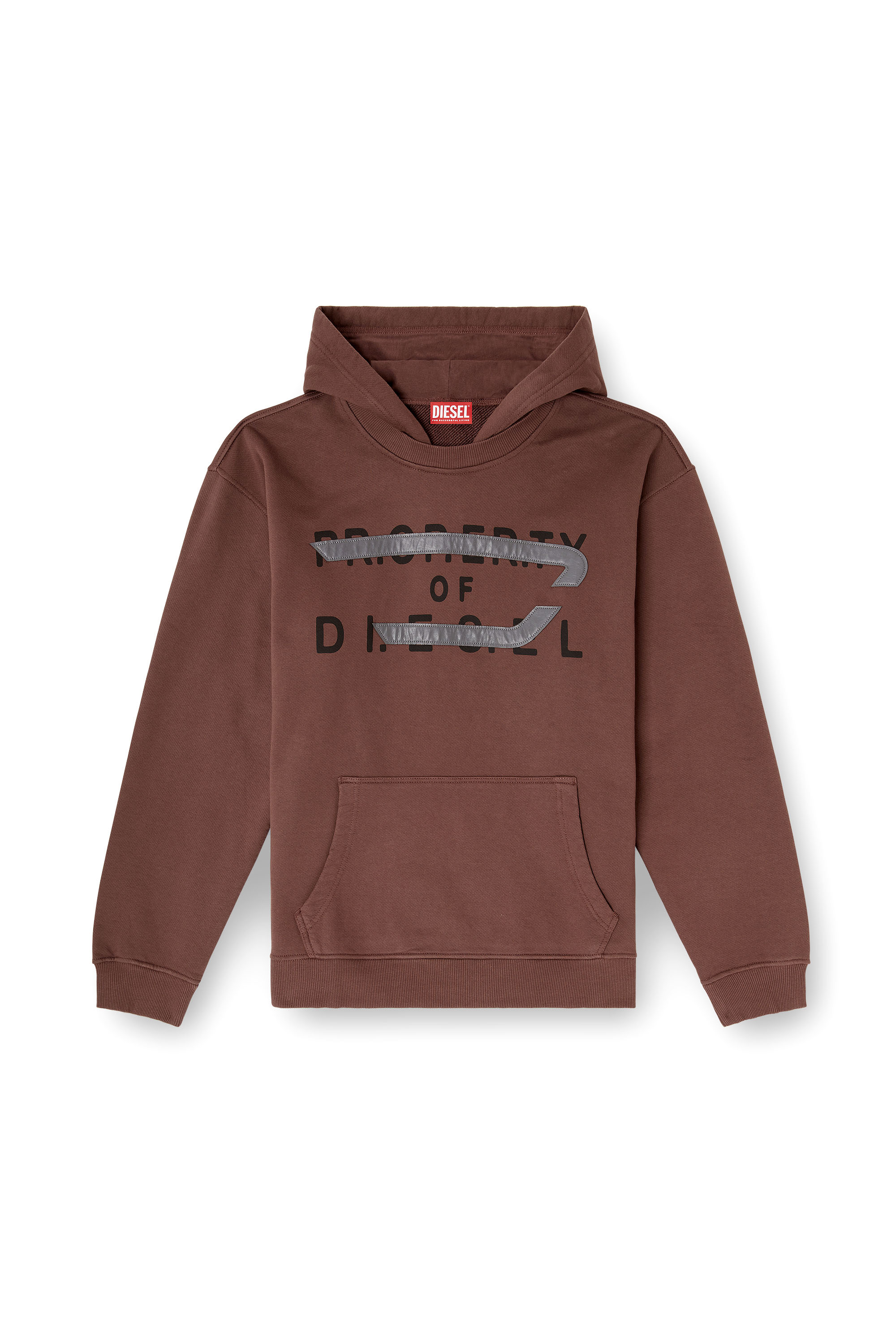 Diesel - S-NORMAN-HOOD, Man's Cotton hoodie with D appliqué in null - 3