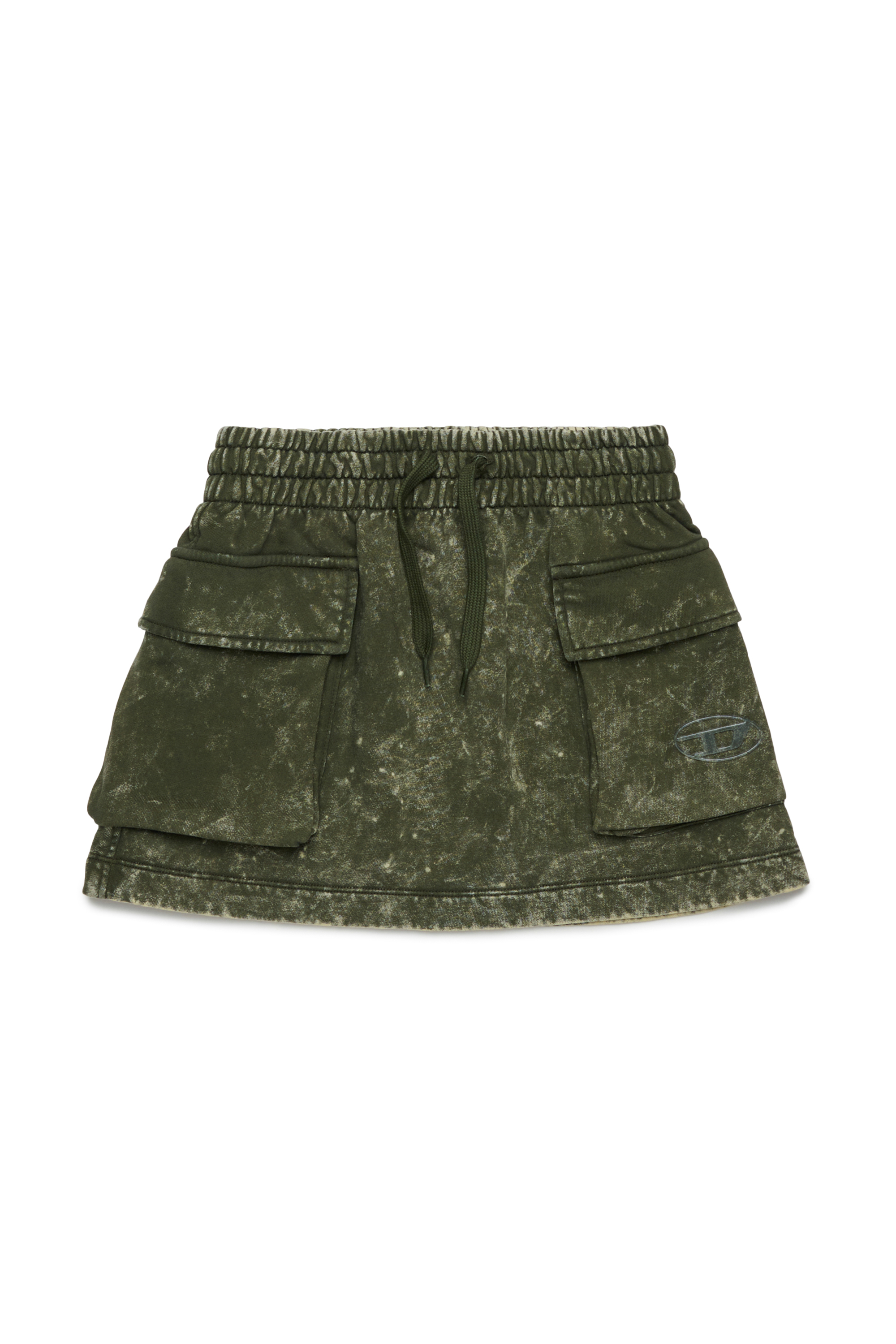 Diesel - GIONA, Woman's Cotton skirt with cargo pockets in Green - 1