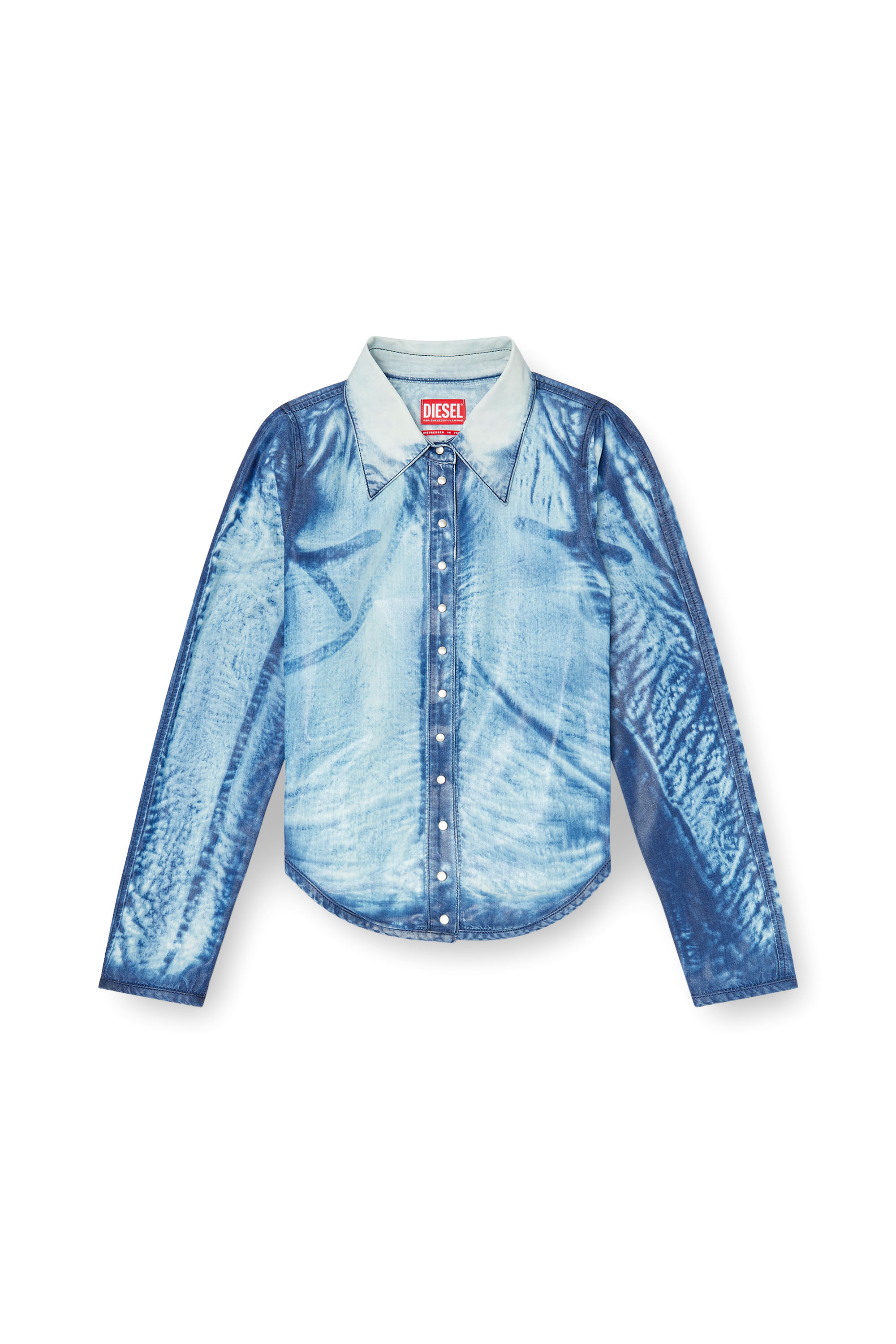 Diesel - DE-LYRIA-FSI, Woman's Shirt in X-Ray Lyocell denim in Blue - 2