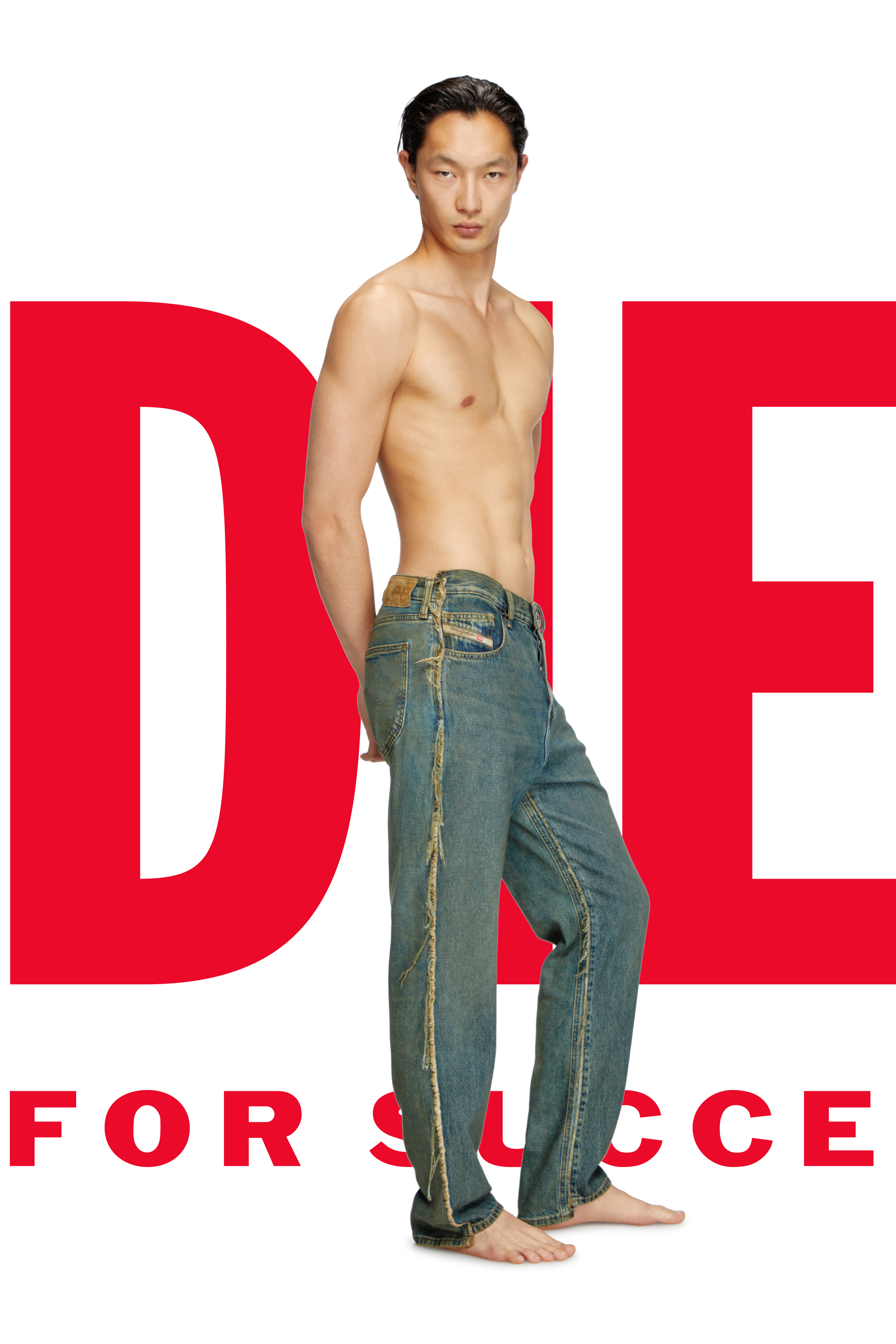 Diesel - Man's Regular Jeans Dieseloves 03 09M98, Dark Blue - 2