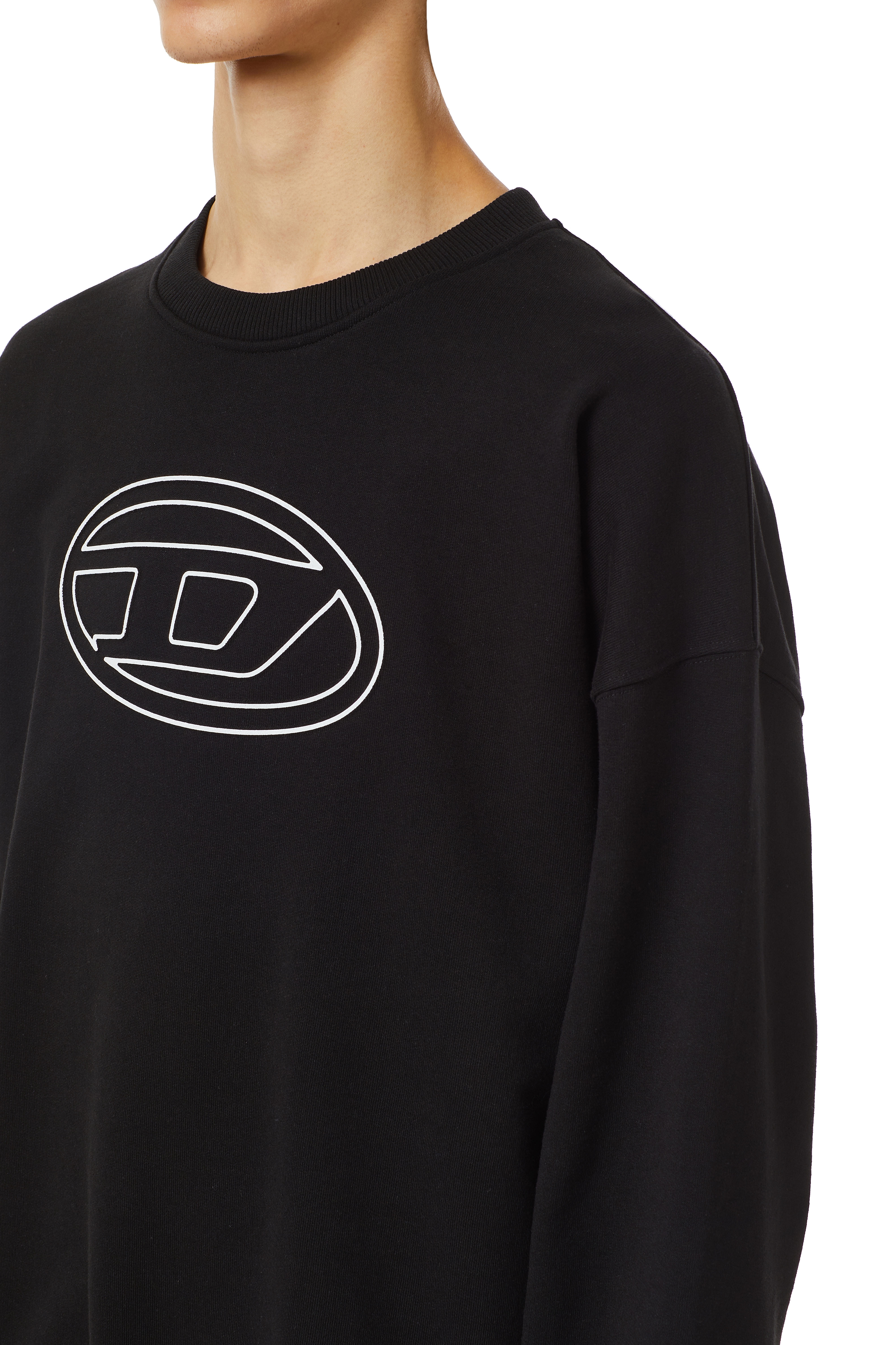 Diesel - S-MART-BIGOVAL, Man Sweatshirt with embossed logo in Black - Image 5