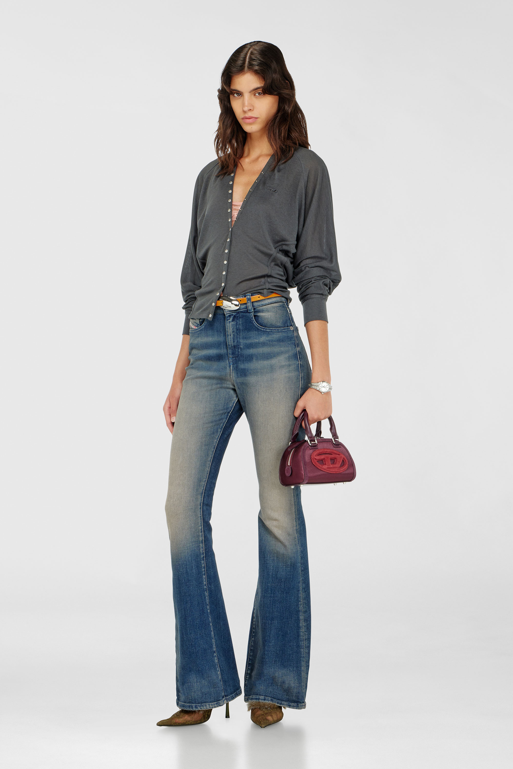 Tencel-blend cardigan top with batwing sleeves