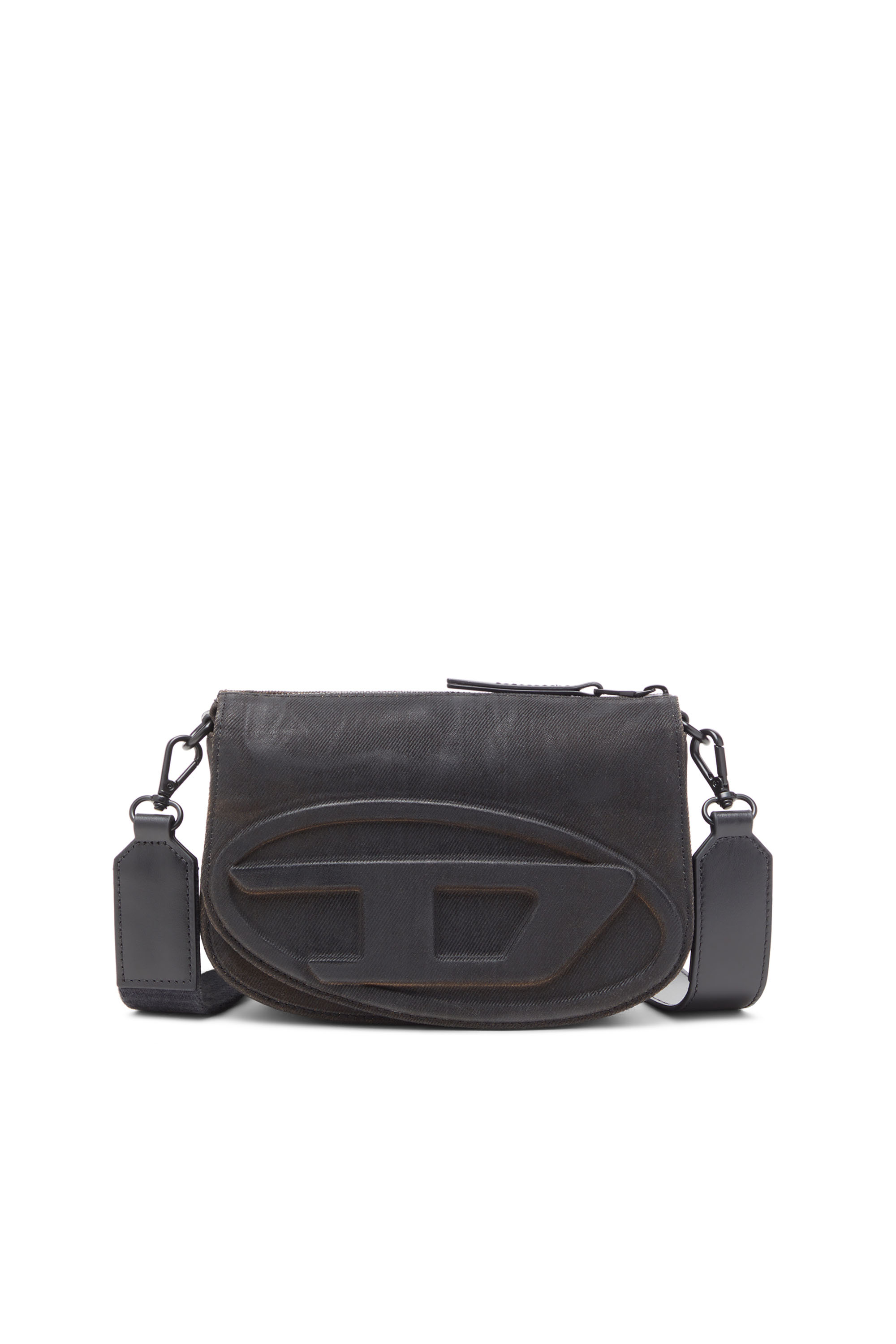 Diesel - 1DR CAMERA BAG, Man's 1DR-Camera bag in flocked denim in Black - 1