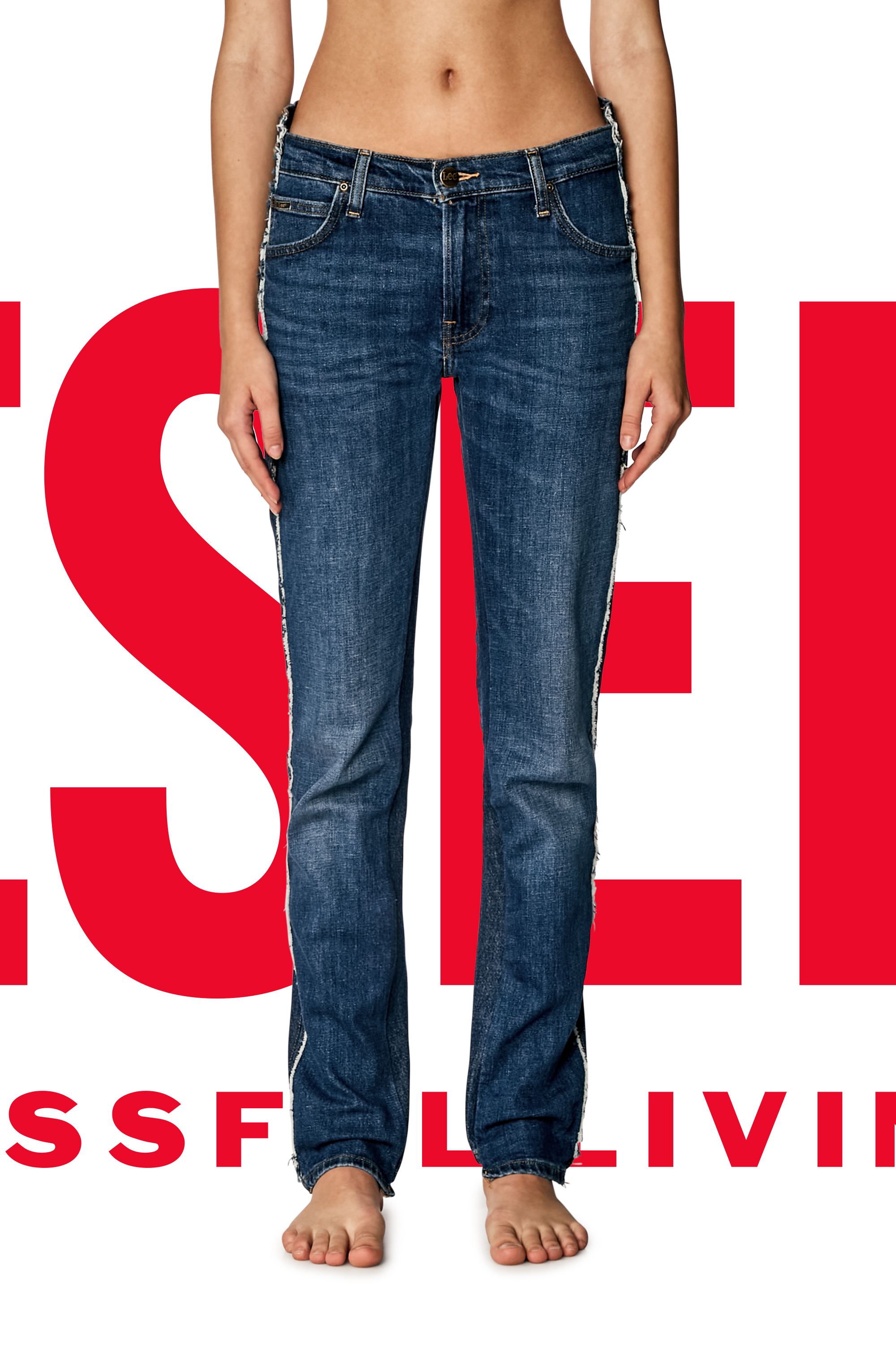 Diesel - Unisex's Regular Jeans Dieseloves 04 09K47, Medium blue - 7