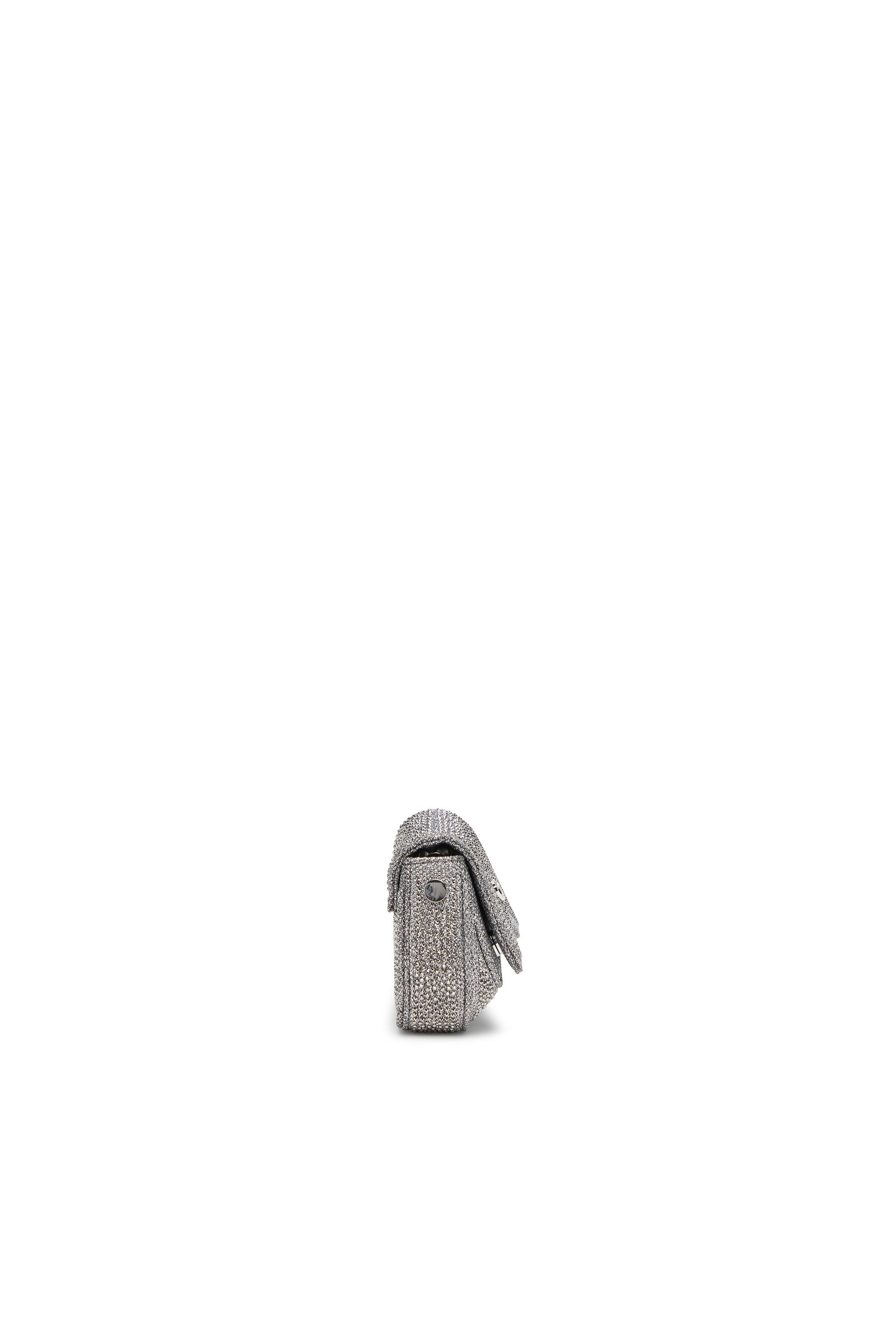 Diesel - PLAY CROSSBODY XS, Woman's Play-Mini crossbody bag in crystal Lurex in Silver - 4