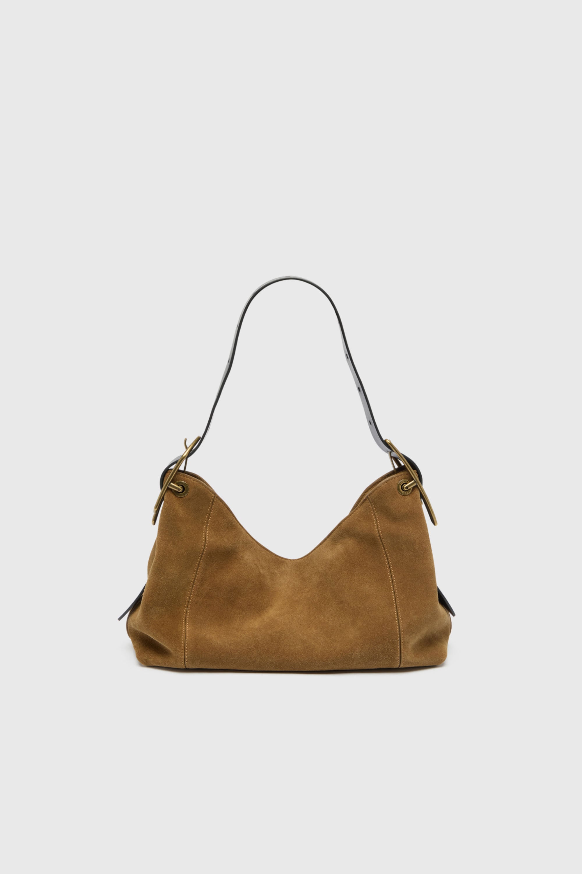 Diesel - D-LINE HOBO S, Woman's D-Line-Shoulder bag in waxed suede in Light Brown - 3