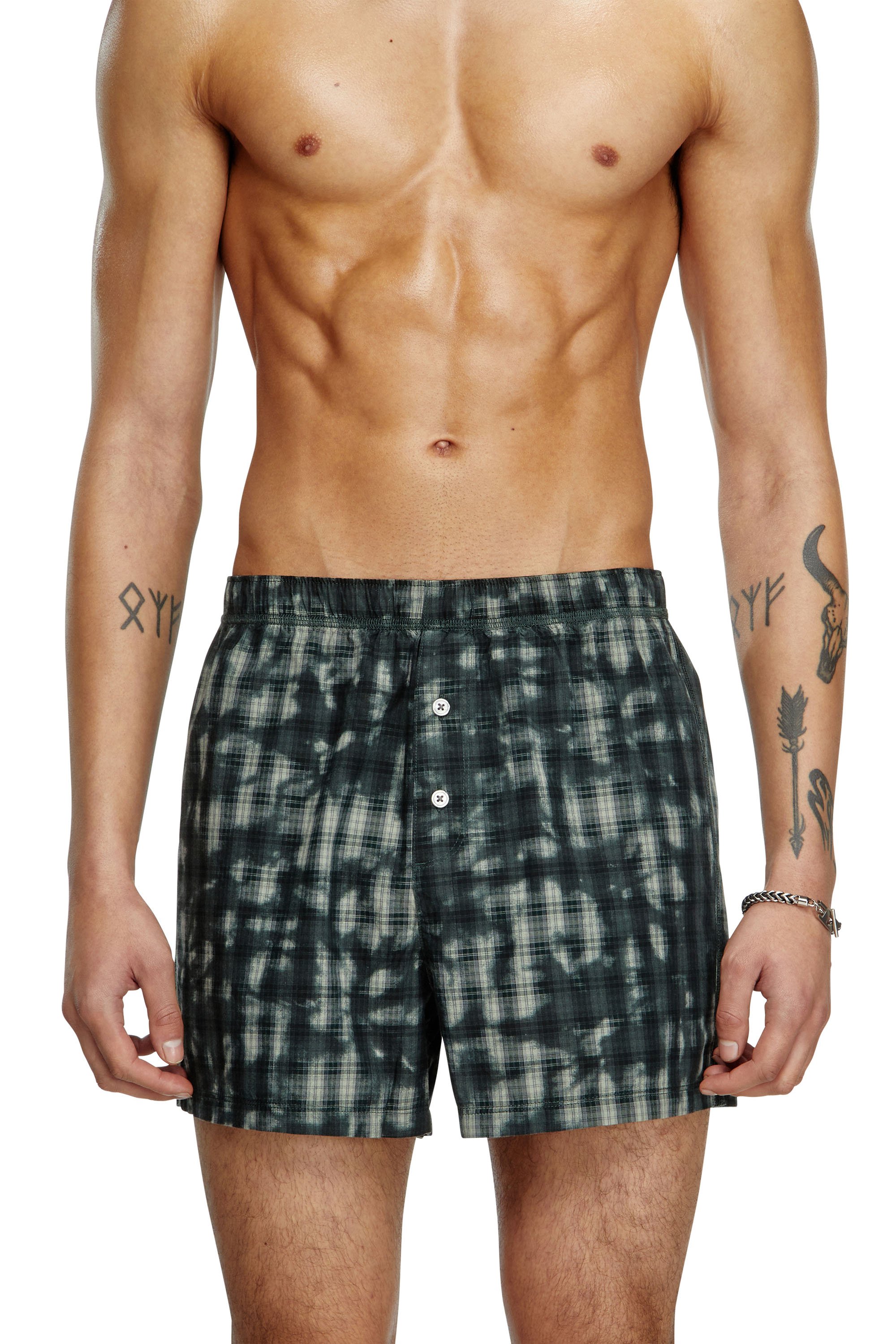 Diesel - STARK-UTLT, Unisex's Boxers with check print in Dark Green - 3