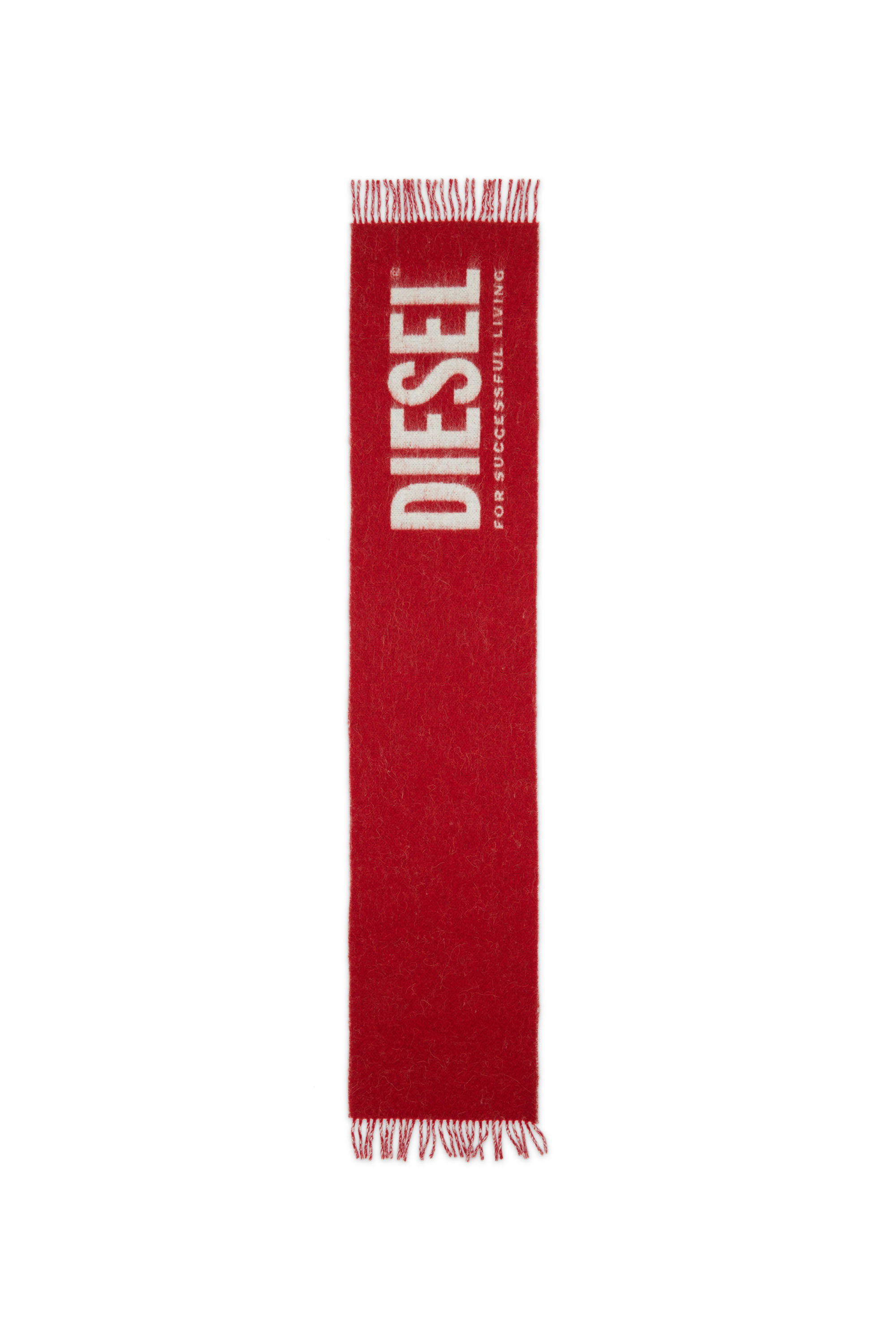 Diesel - S-KOTT, Man's Two-tone scarf with maxi logo in Red - 2