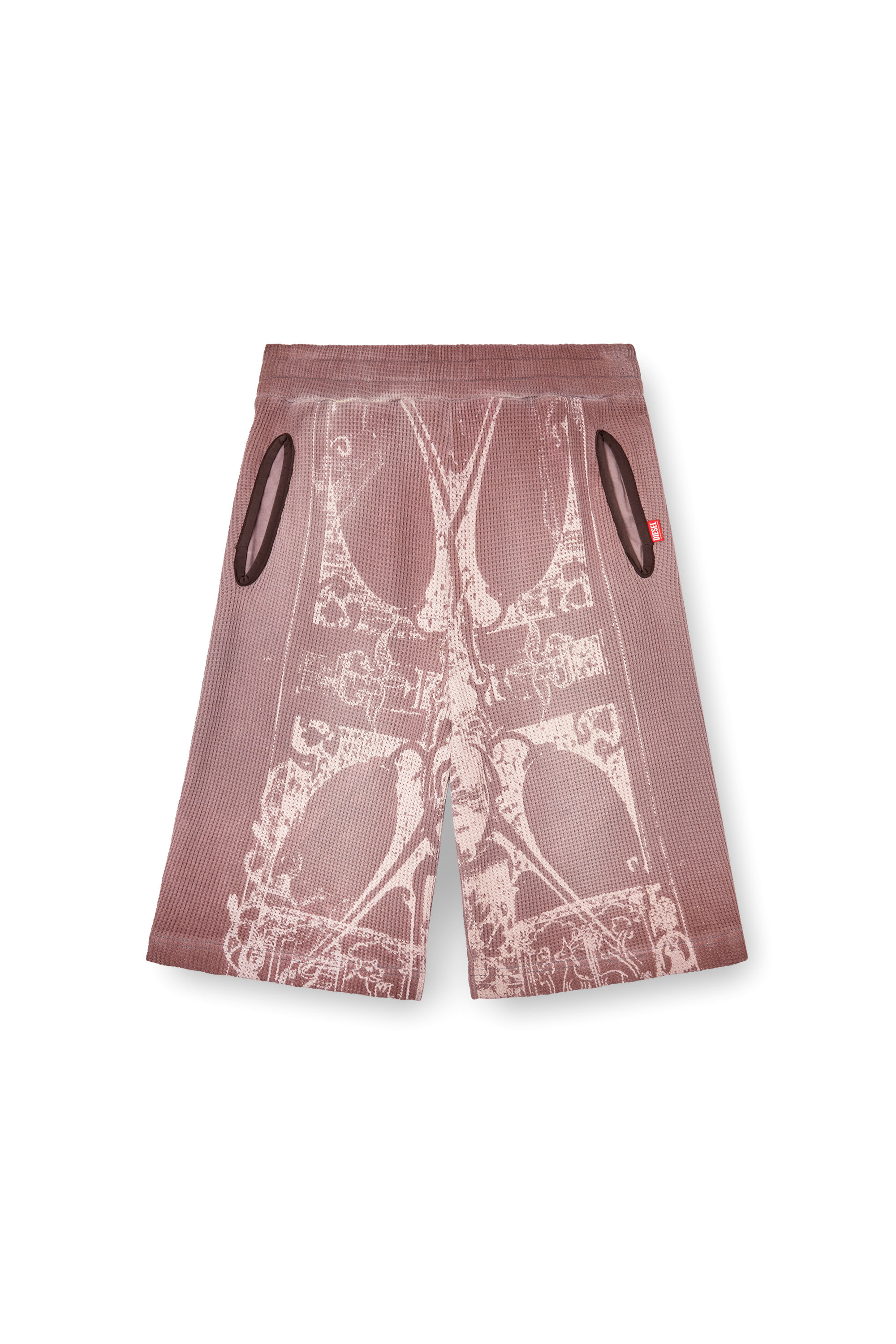 Diesel - P-WARKY-SHORT, Man's Waffle shorts with medieval print in null - 3