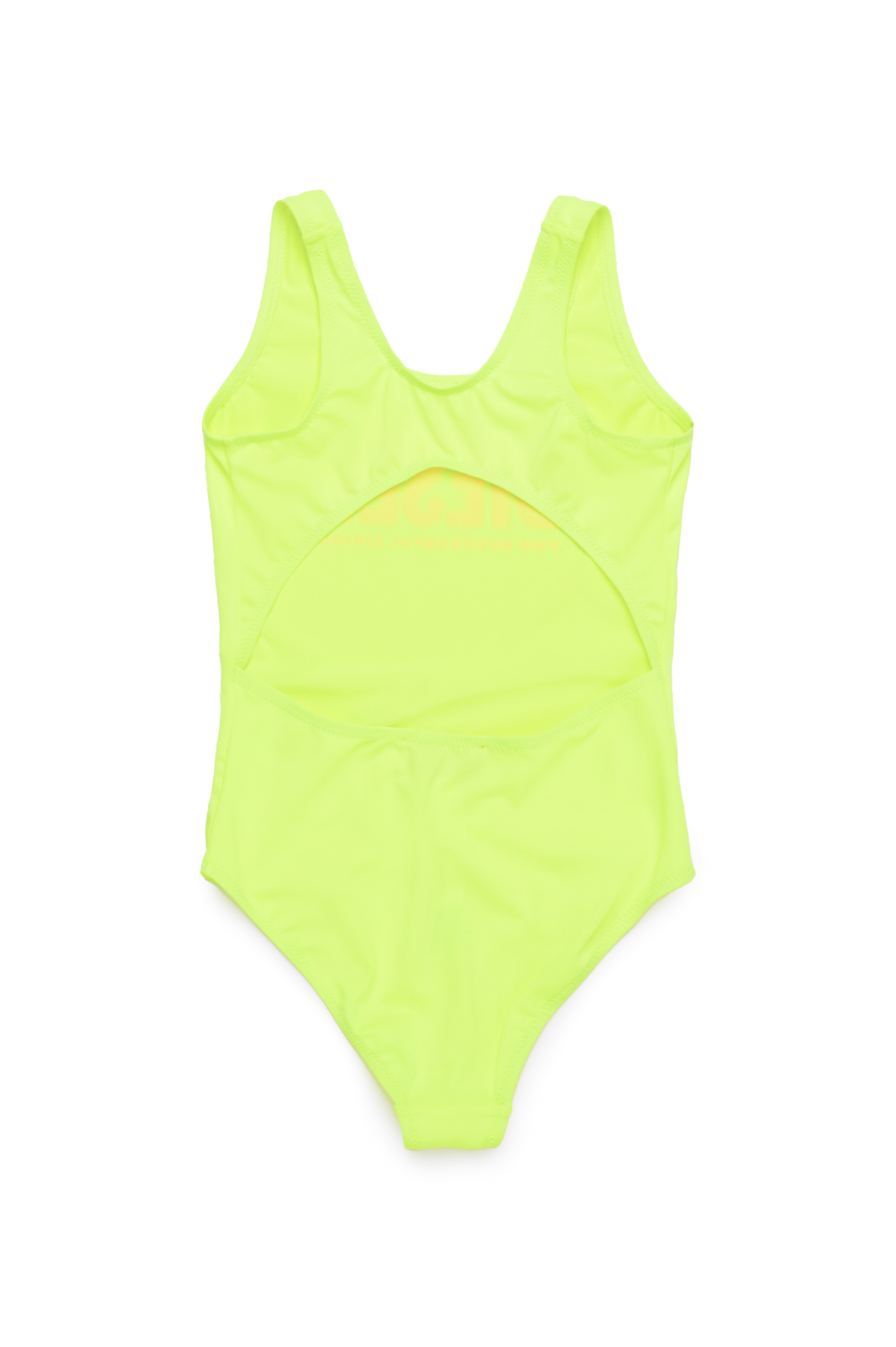 Diesel - MIATIS, Woman's Open-back swimsuit with logo print in Yellow Fluo - 2