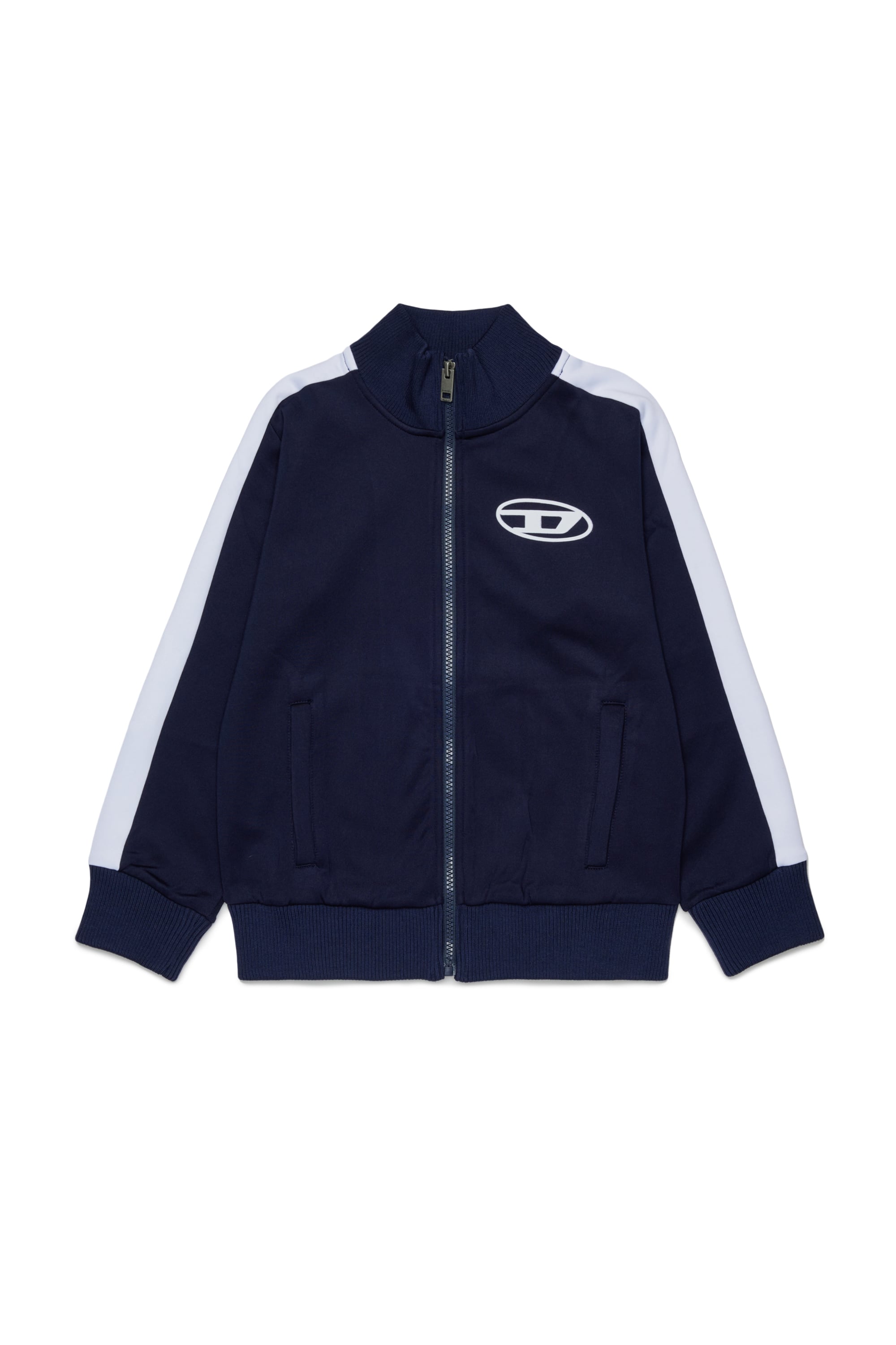 Diesel - SBOS, Man's Track jacket with Oval D logo in Dark Blue - 1