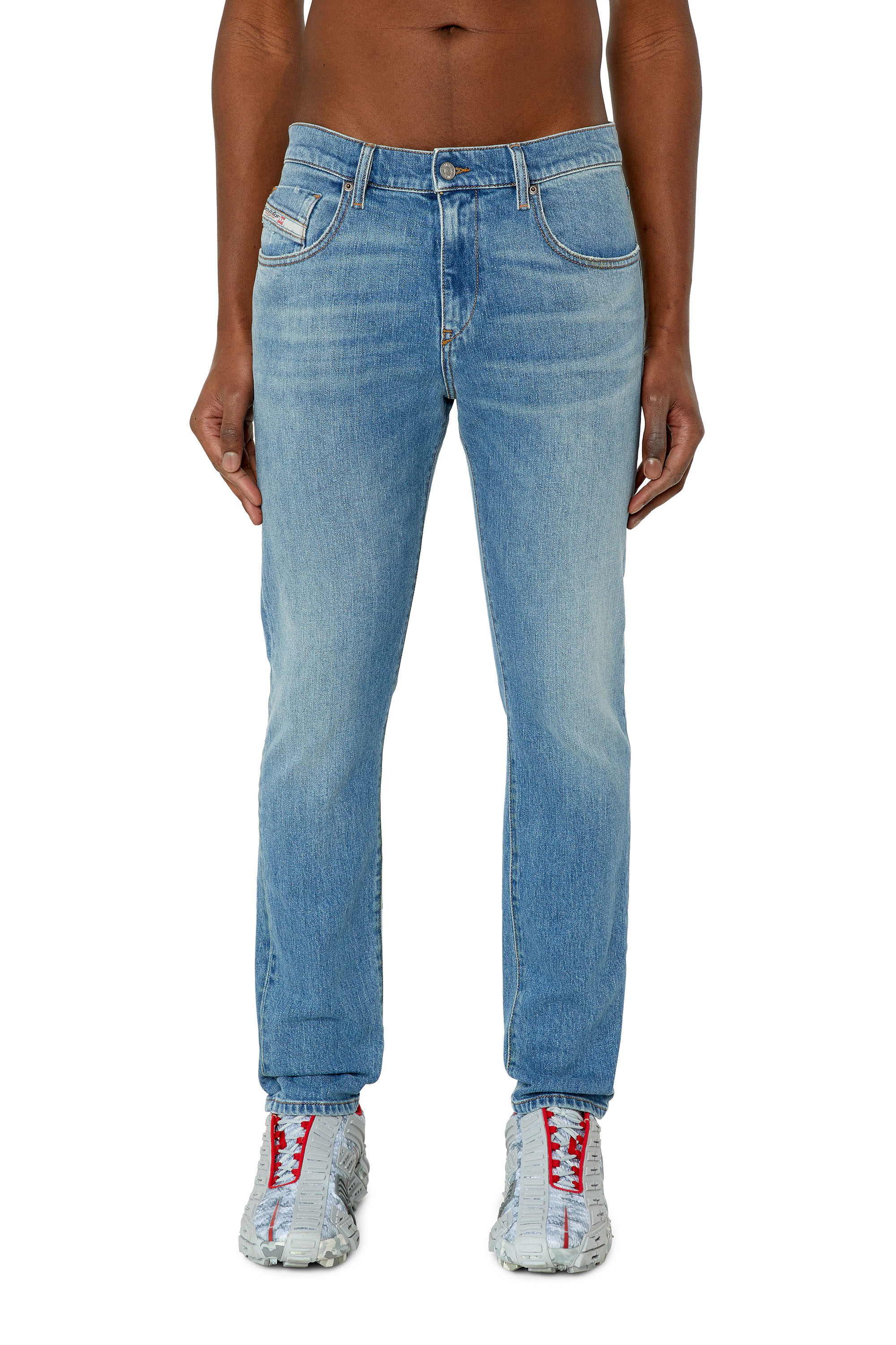 Diesel - 2019 D-Strukt 007L3 Slim Jeans, Light Blue - Image 1