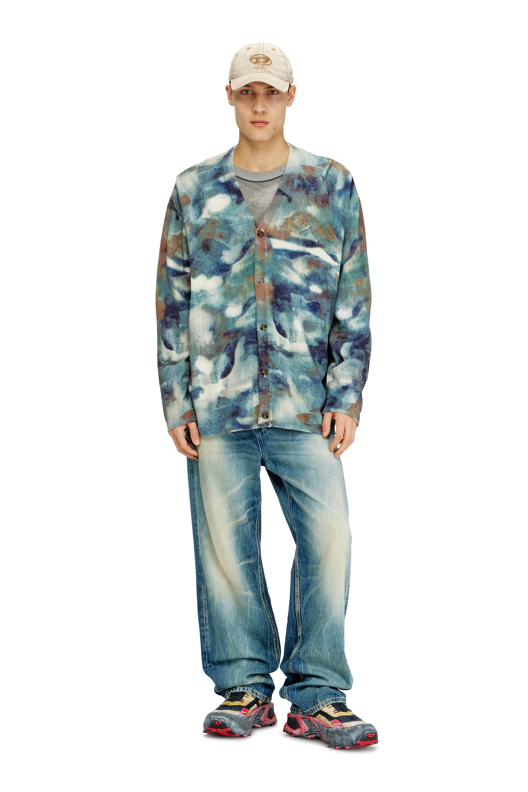 Diesel - C-NYLOFF, Man's Baseball cap with embroidered Oval D in Light Brown - 4